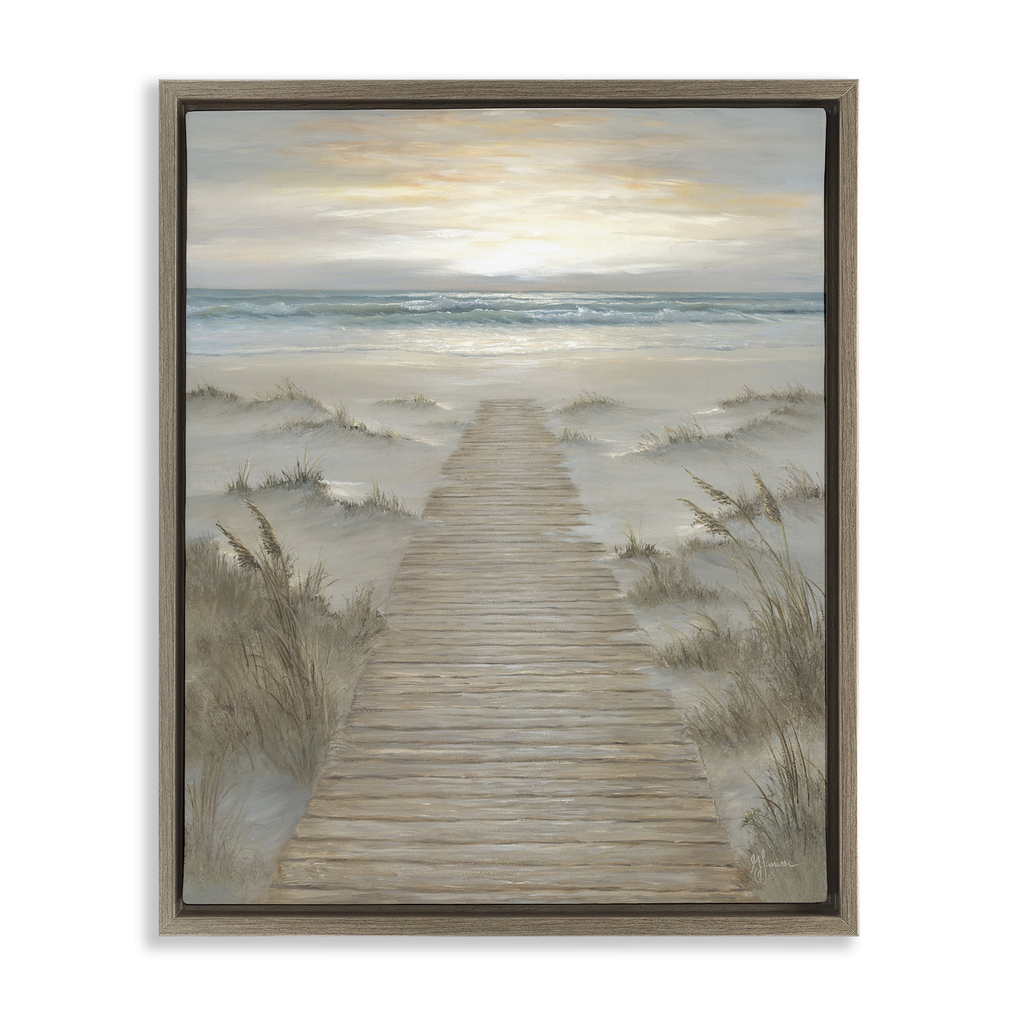 Stupell Industries The Path Towards Sunrise Brown Framed Floater Canvas Wall Art, design by Georgia Janisse