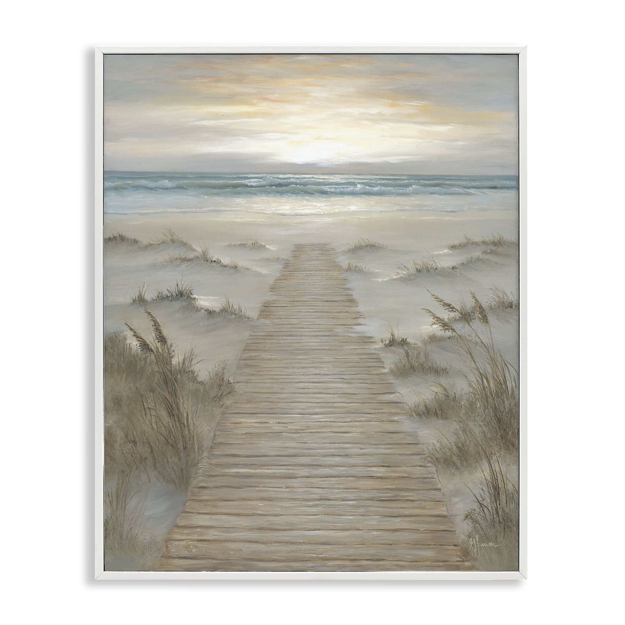 Stupell Industries The Path Towards Sunrise White Framed Giclee Art, design by Georgia Janisse