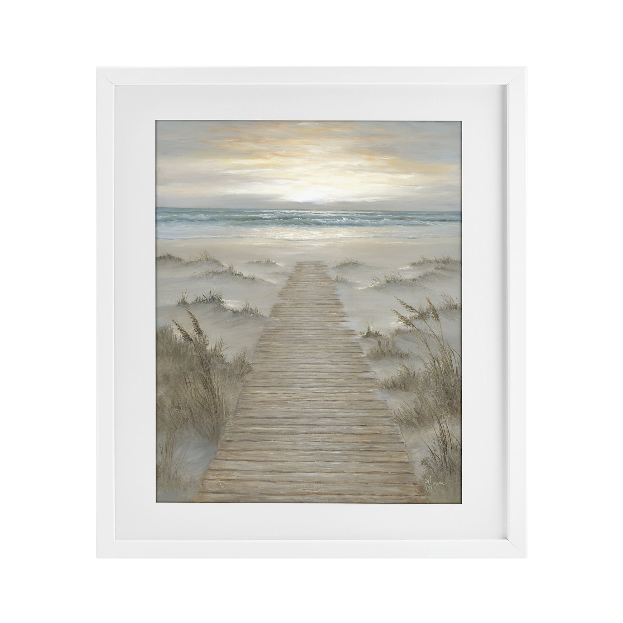 Stupell Industries The Path Towards Sunrise White Framed Print Under Glass, design by Georgia Janisse