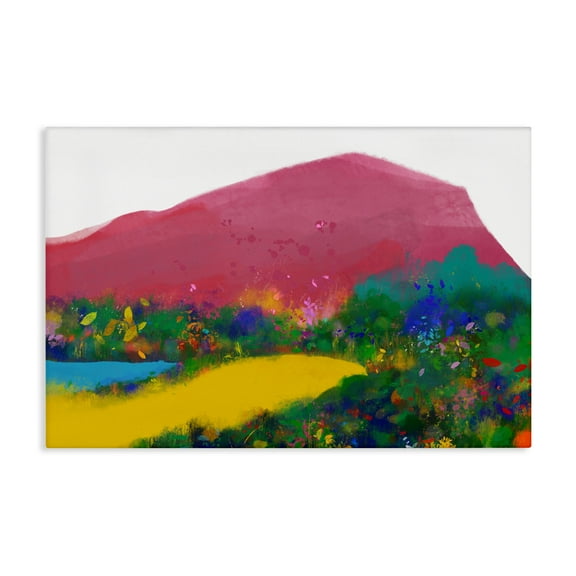 Stupell Industries The Pink Mountain Abstraction Canvas Wall Art design by Atelier Posters, 16 x 24