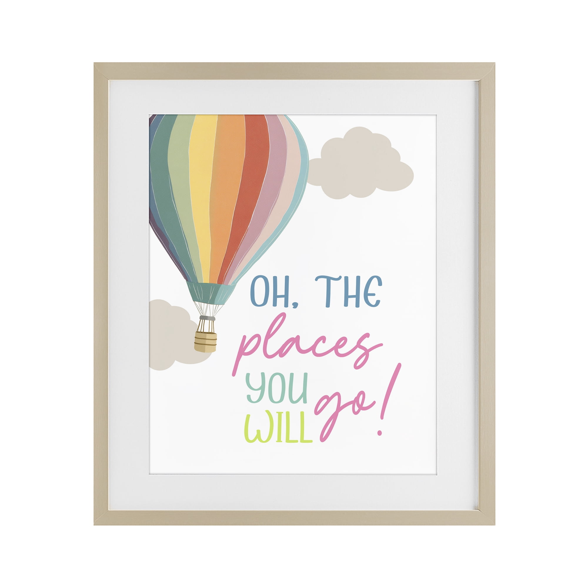 Stupell Industries The Places You Will Go Birch Framed Print Under Glass, design by Christine Simpson Art