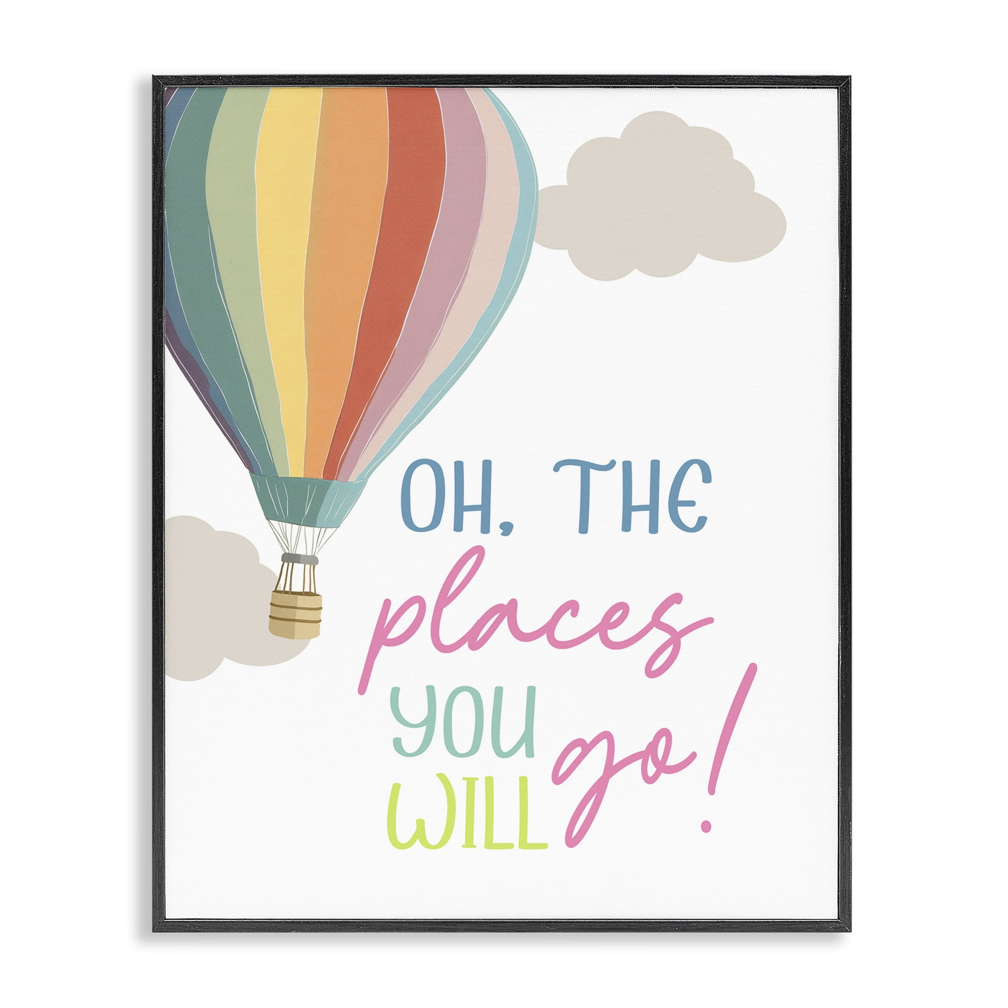 Stupell Industries The Places You Will Go Black Framed Giclee Art, design by Christine Simpson Art