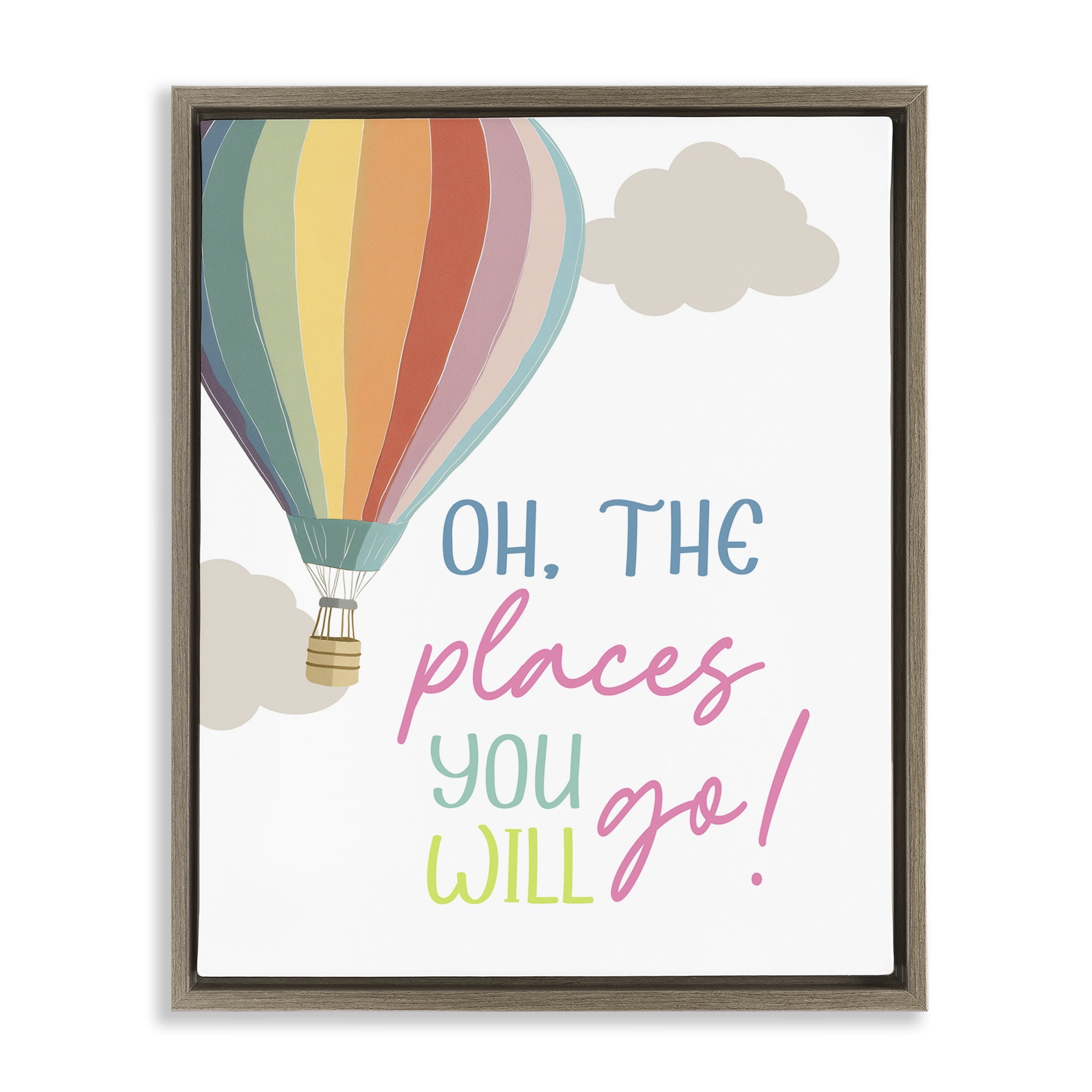Stupell Industries The Places You Will Go Brown Framed Floater Canvas Wall Art, design by Christine Simpson Art