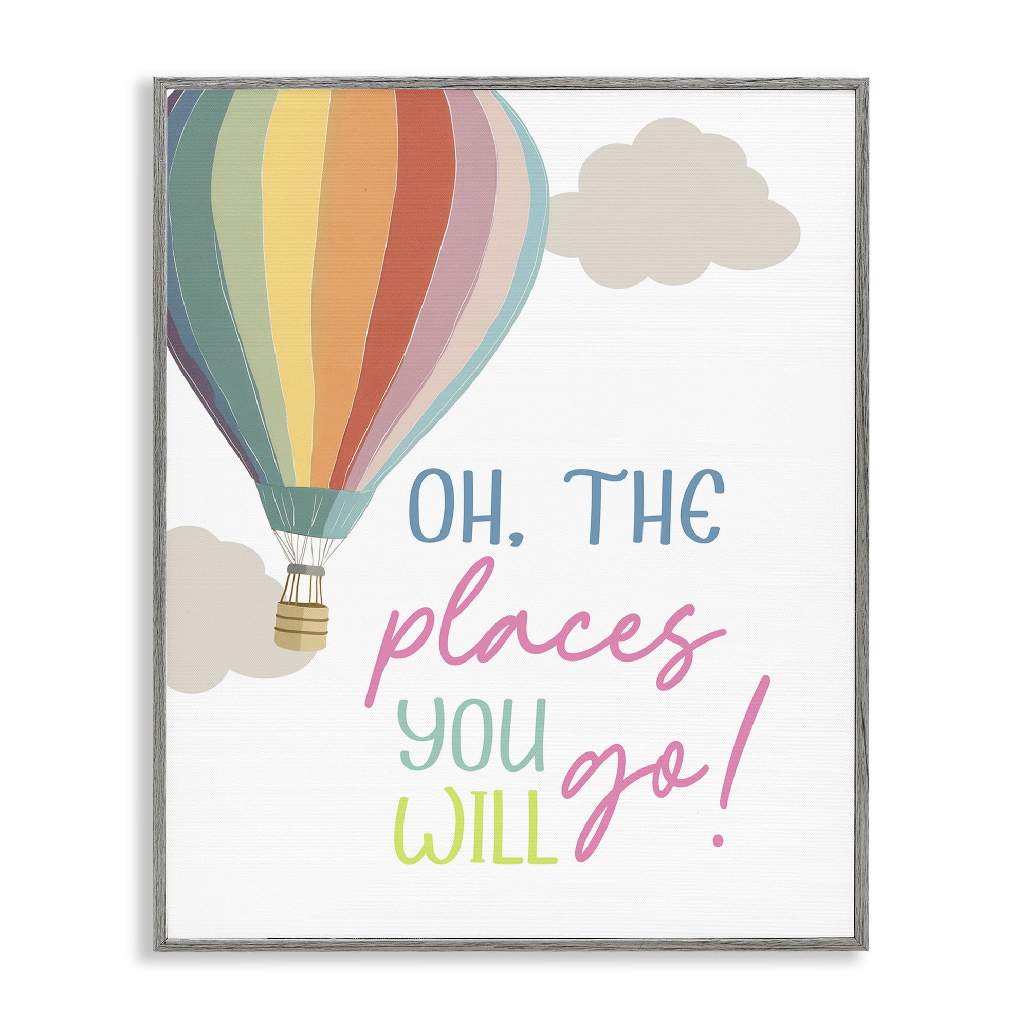 Stupell Industries The Places You Will Go Gray Framed Giclee Art, design by Christine Simpson Art