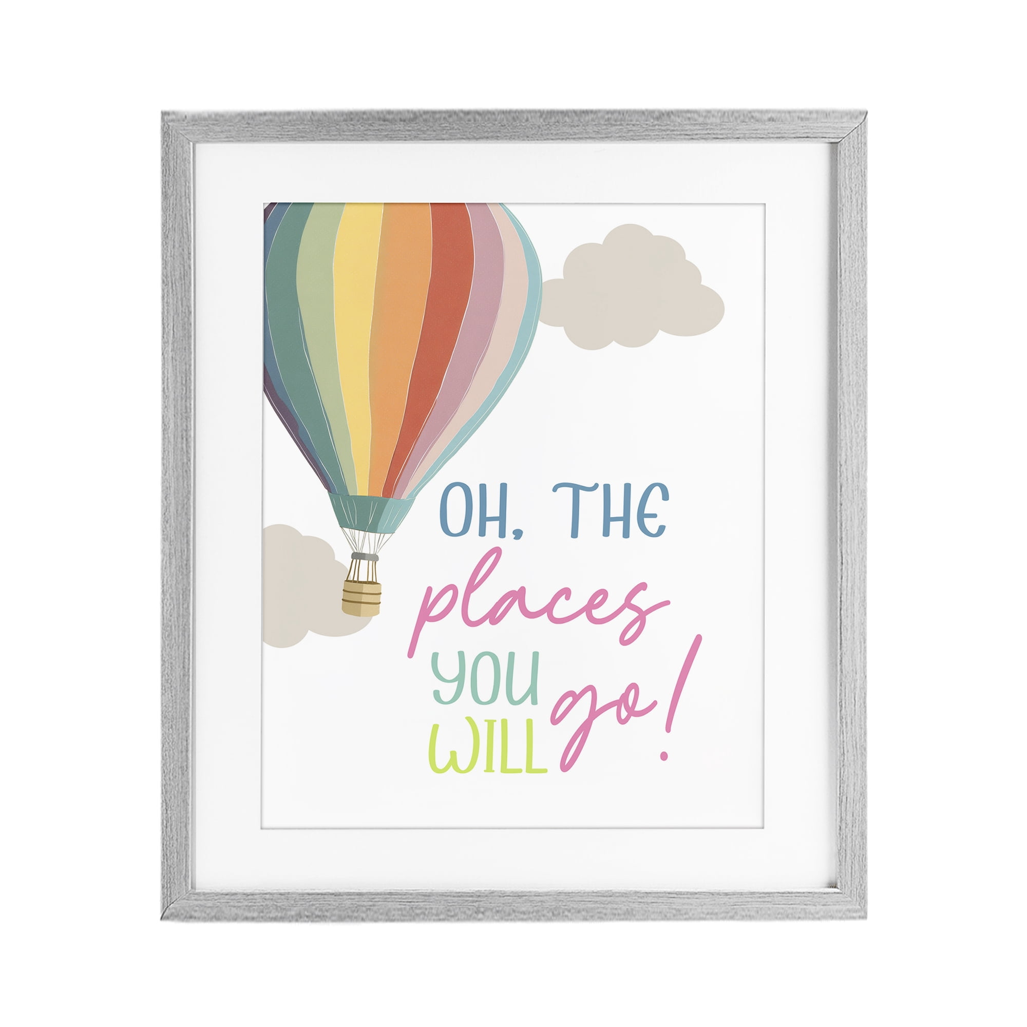 Stupell Industries The Places You Will Go Gray Framed Print Under Glass, design by Christine Simpson Art