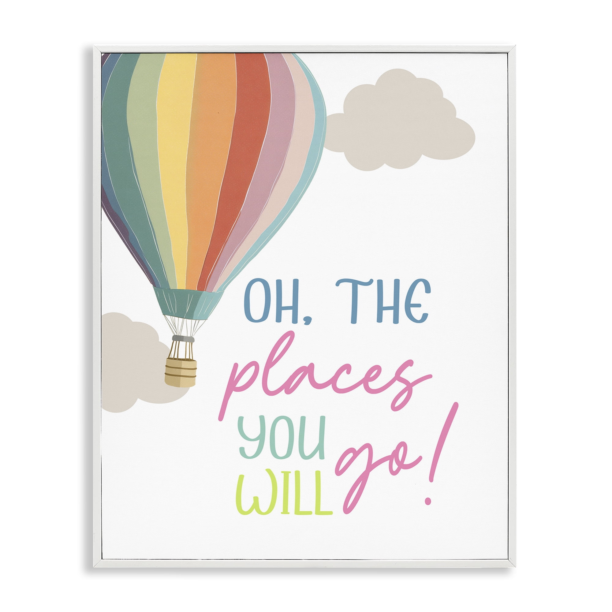 Stupell Industries The Places You Will Go White Framed Giclee Art, design by Christine Simpson Art