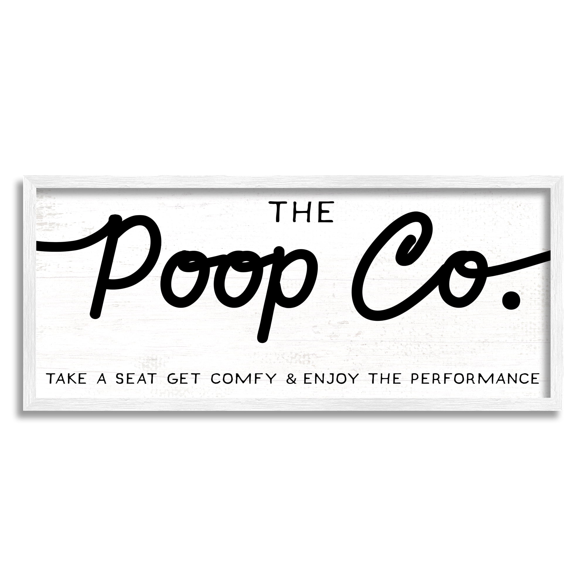 Stupell Industries The Poop Co. Funny Bathroom Sign Get Comfy, 30 x 13, Design by Daphne Polselli