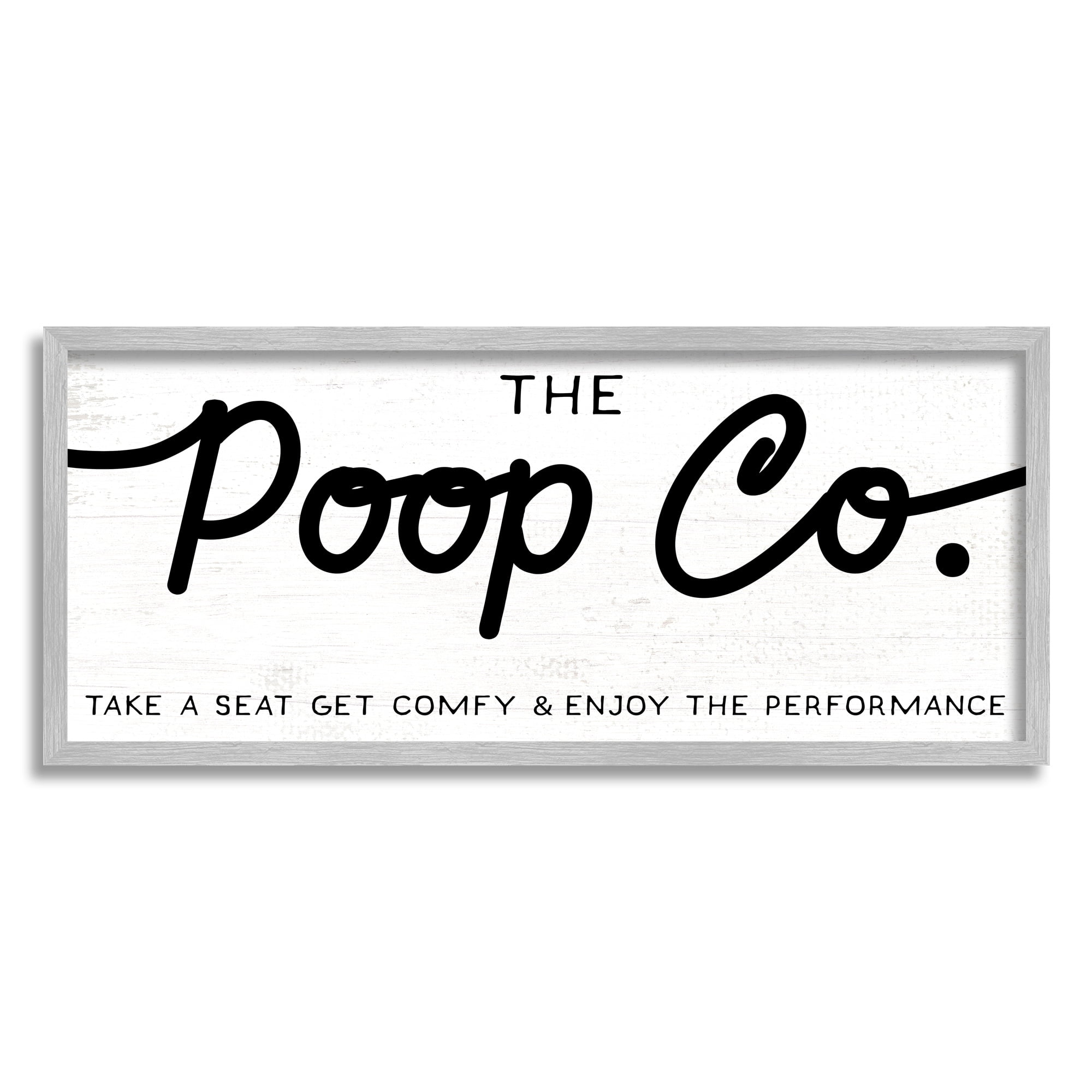 Stupell Industries The Poop Co. Funny Bathroom Sign Get Comfy, 30 x 13, Design by Daphne Polselli