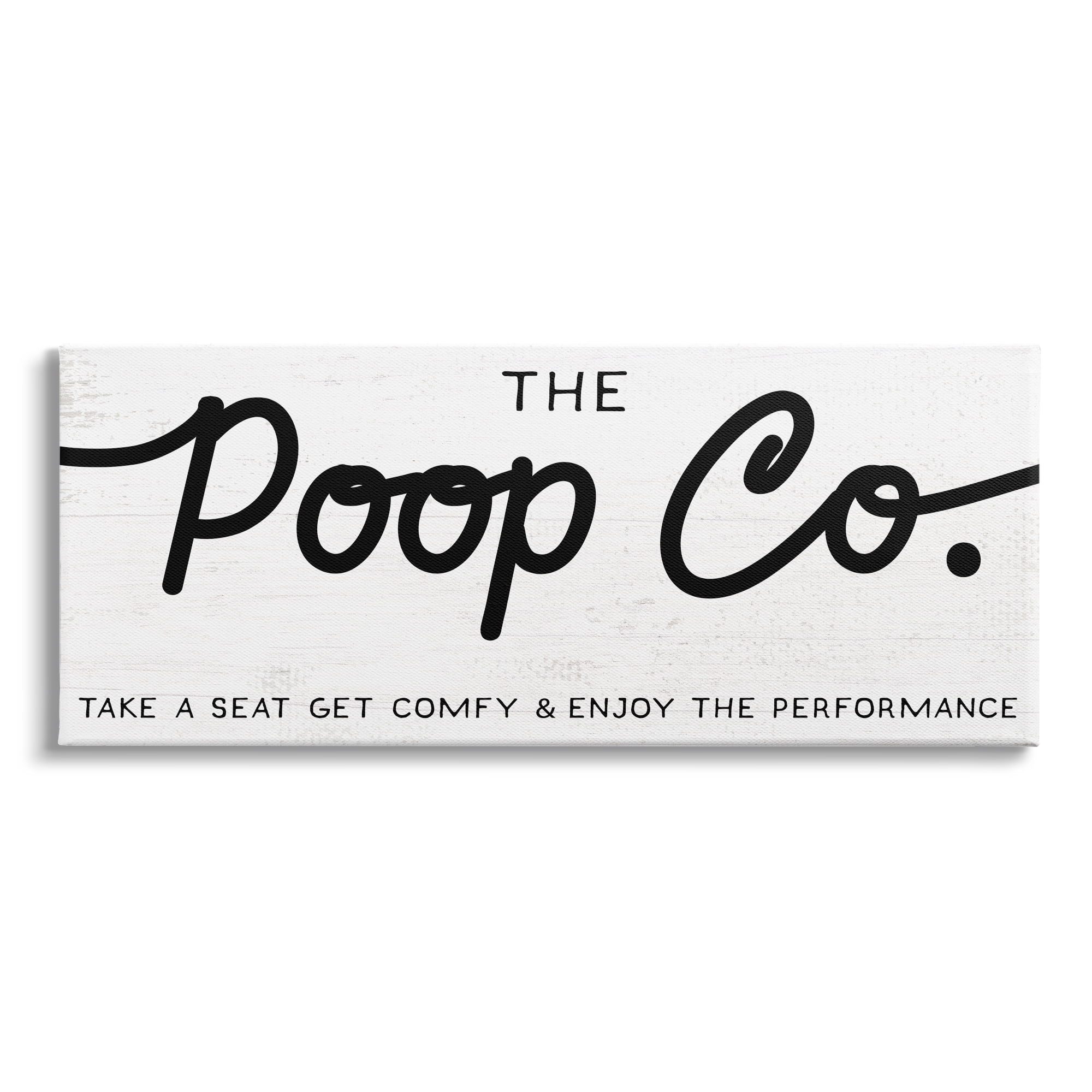 Stupell Industries The Poop Co. Funny Bathroom Sign Get Comfy, 40 x 17, Design by Daphne Polselli