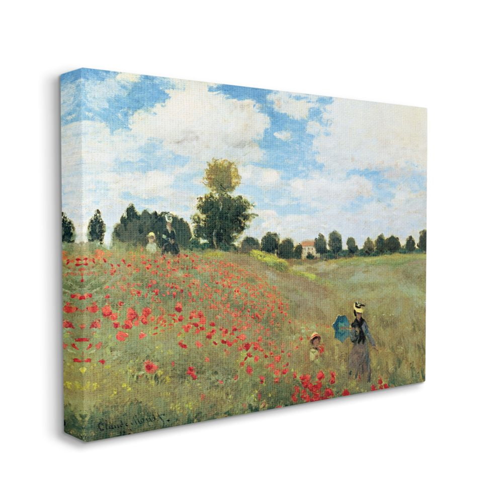 Stupell Industries The Poppy Field Monet Classic Painting Canvas Wall Art by Claude Monet