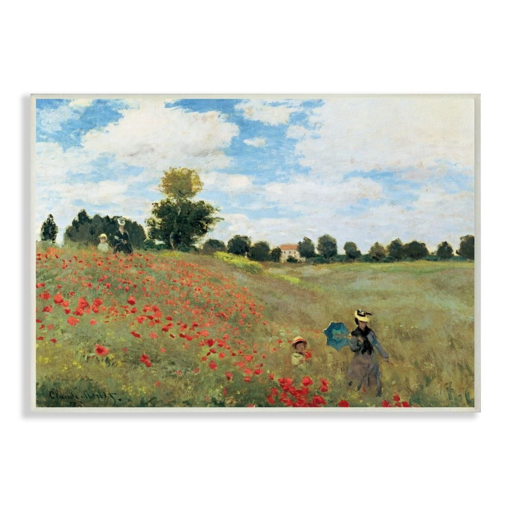 Stupell Industries The Poppy Field Monet Classic Painting Wall Plaque by Claude Monet