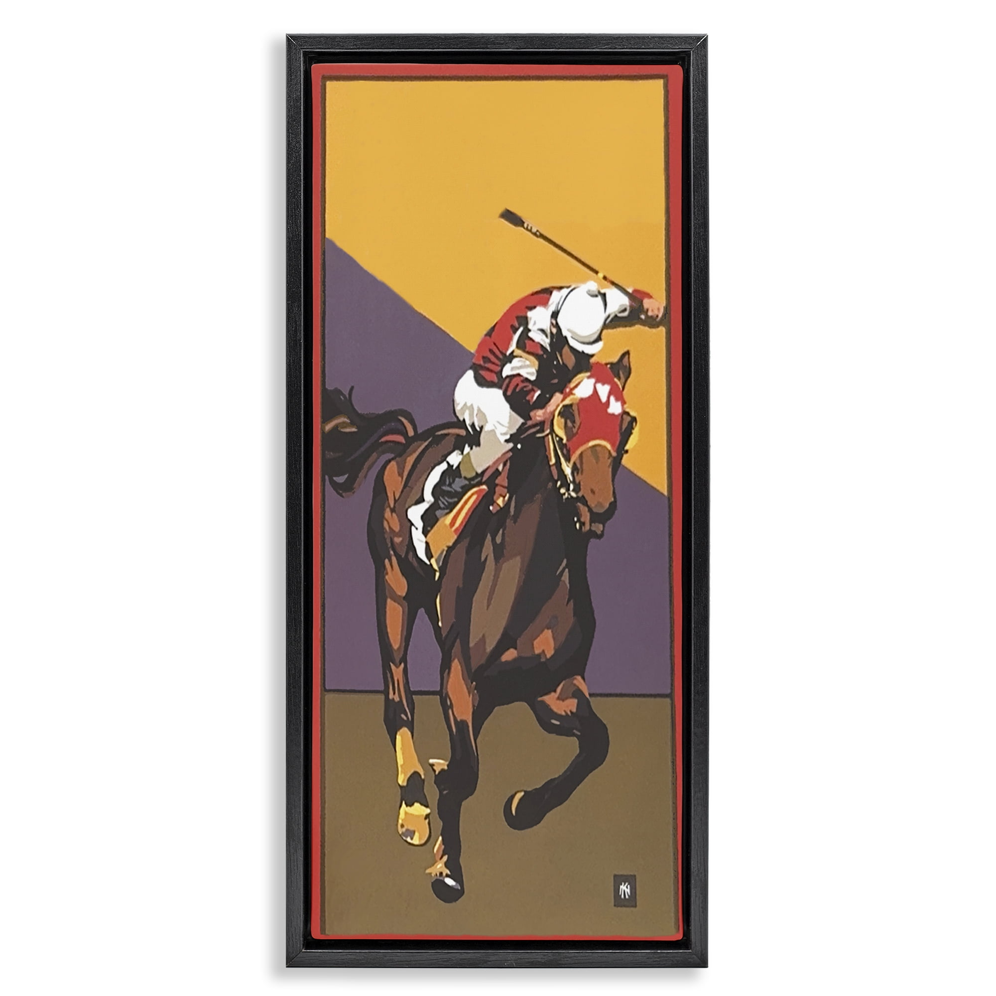 Stupell Industries The Race Final Stretch Black Framed Floater Canvas Wall Art, design by Jadei Graphics