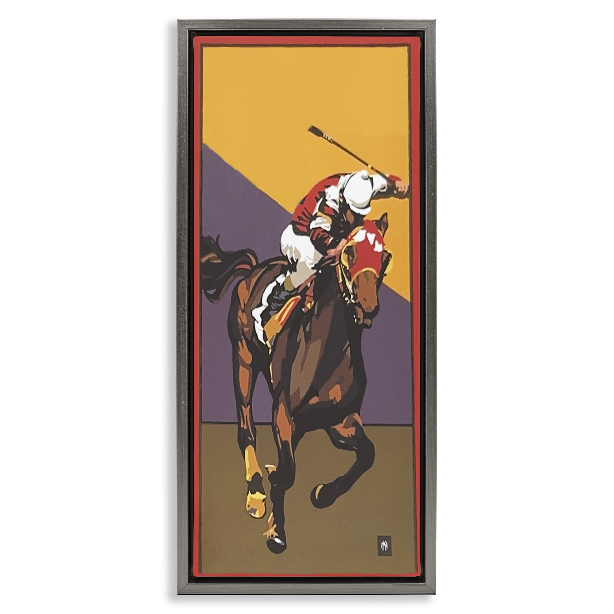 Stupell Industries The Race Final Stretch Gray Framed Floater Canvas Wall Art, design by Jadei Graphics