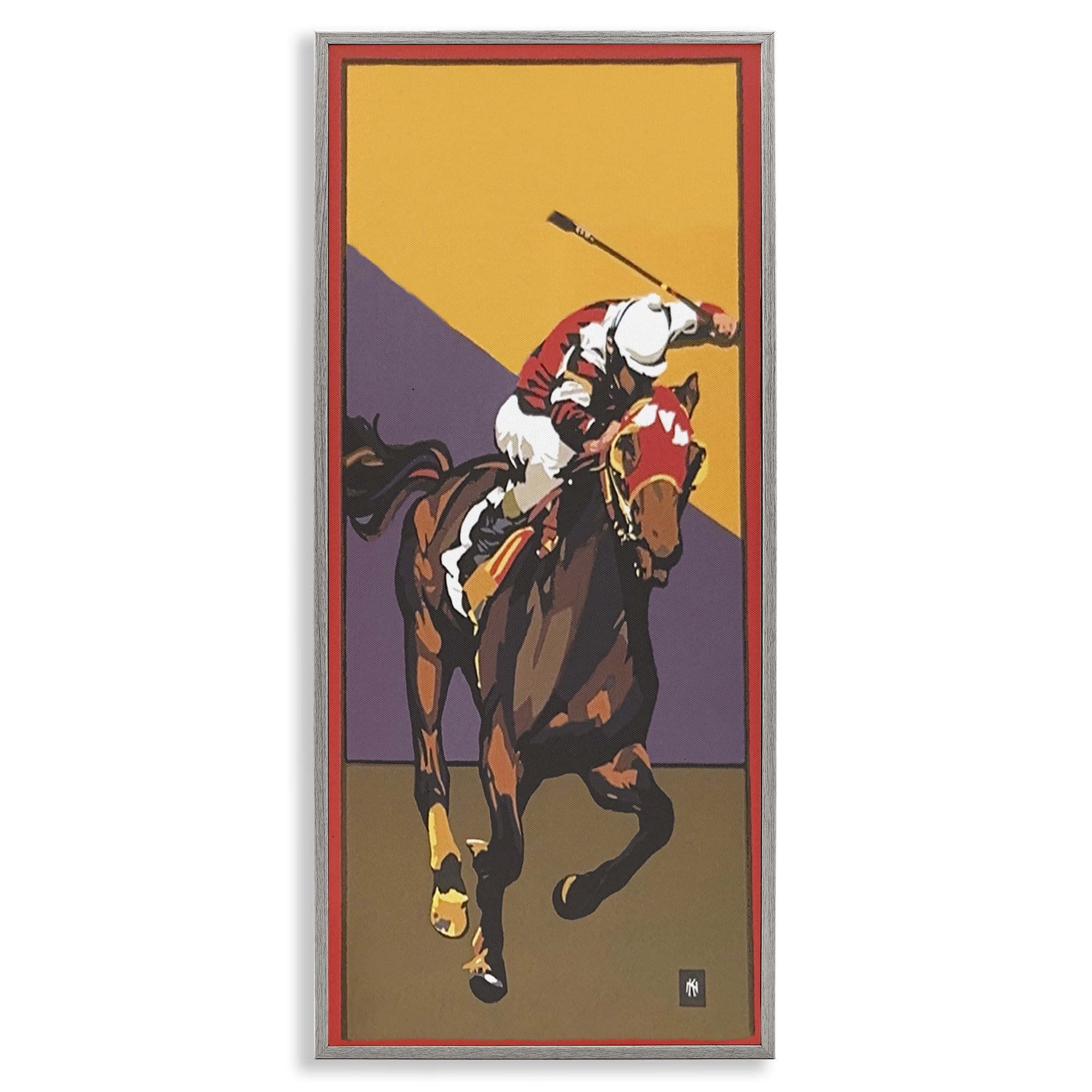Stupell Industries The Race Final Stretch Gray Framed Giclee Art, design by Jadei Graphics