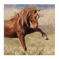 Stupell Industries The Red Stallion Portrait Animals & Insects Painting Gallery Wrapped Canvas Art Print Wall Art, 17 x 17
