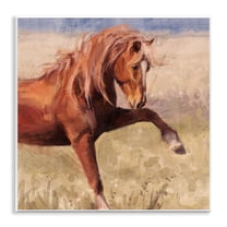Stupell Industries The Red Stallion Portrait Animals & Insects Painting Unframed Art Print Wall Art, 12 x 12
