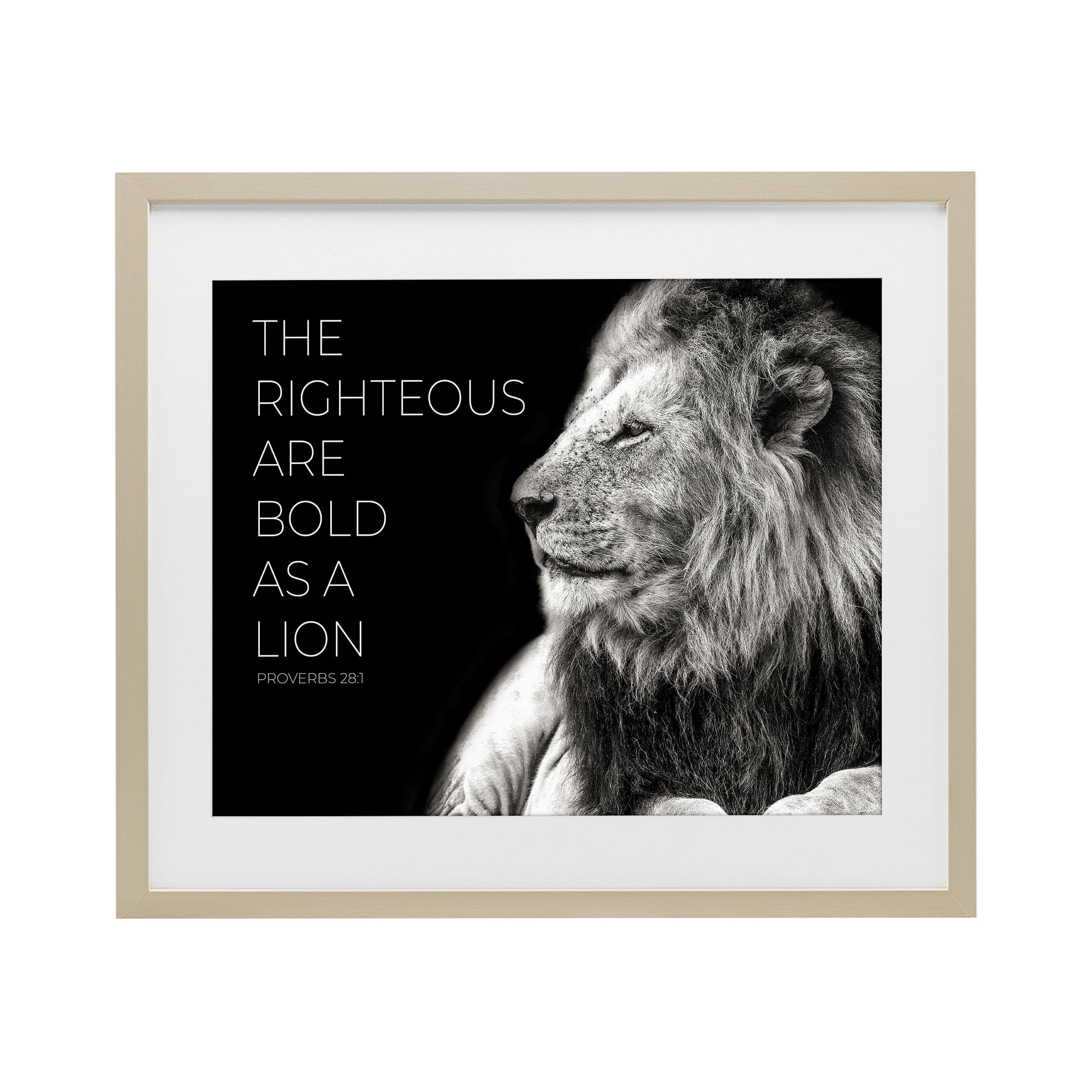 Stupell Industries The Righteous Bold As A Lion Birch Framed Print Under Glass, design by Shelley Lake