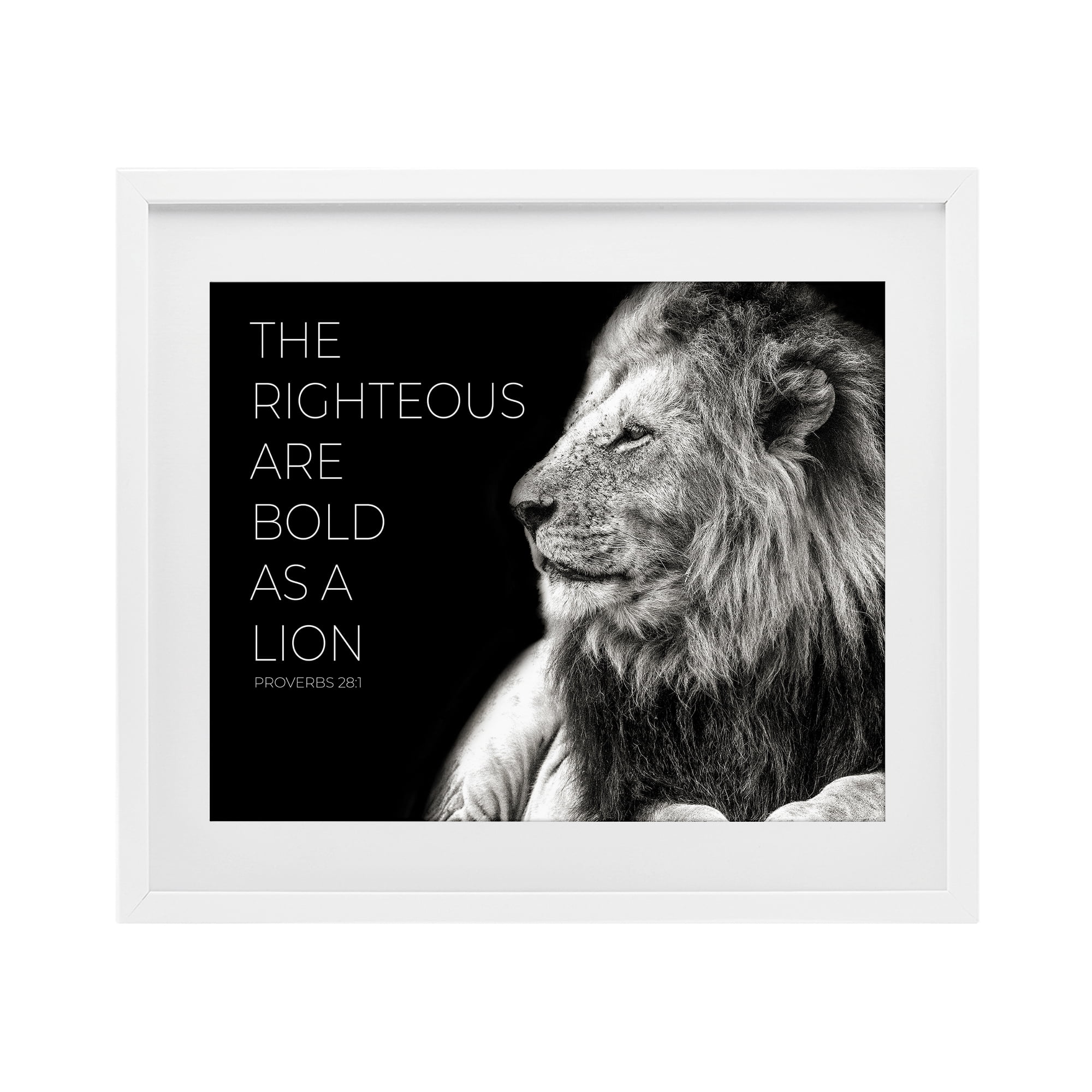 Stupell Industries The Righteous Bold As A Lion White Framed Print Under Glass, design by Shelley Lake
