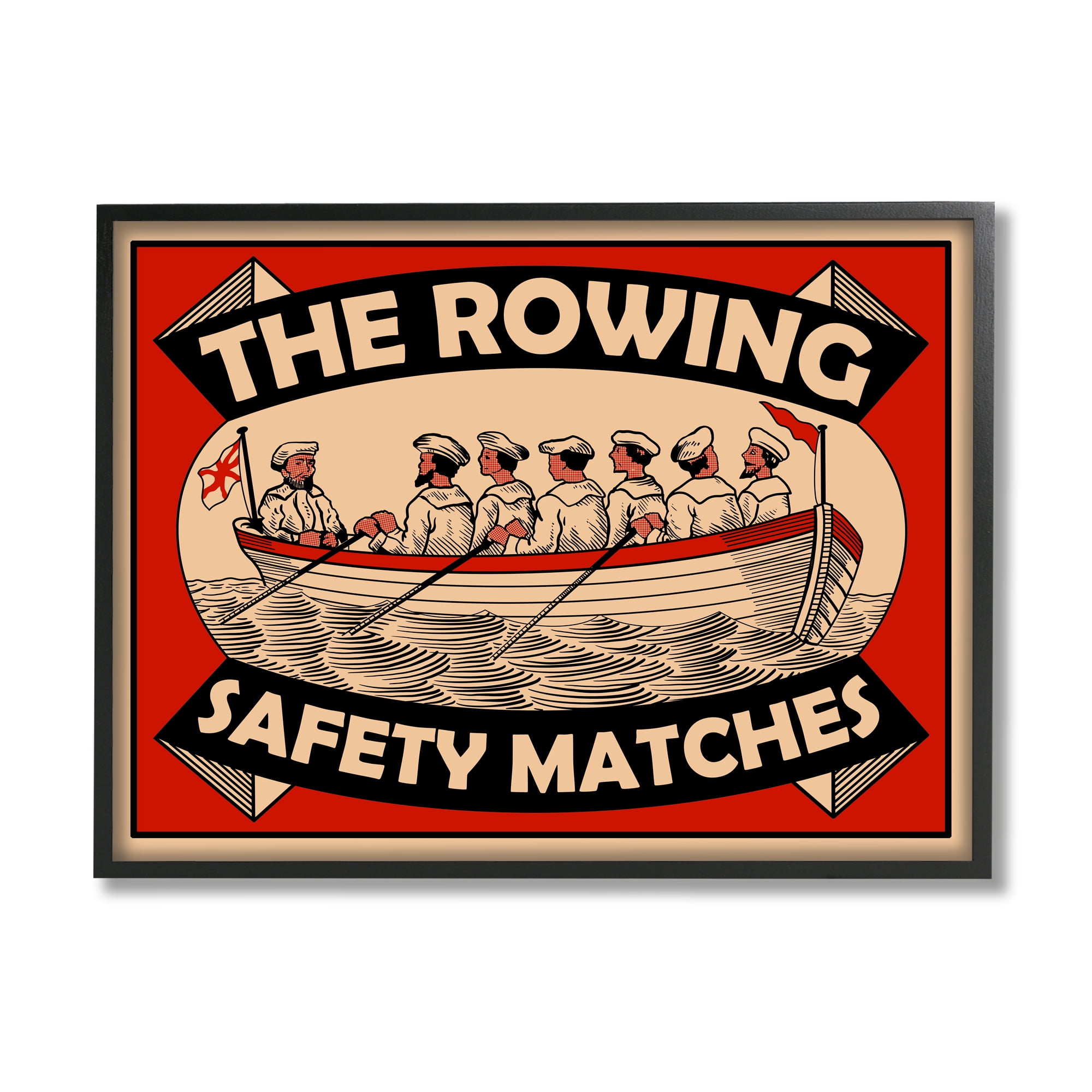 Stupell Industries The Rowing Team Safety Matches Vintage Nautical Sport, 24 x 30, Designed by Mark Rogan