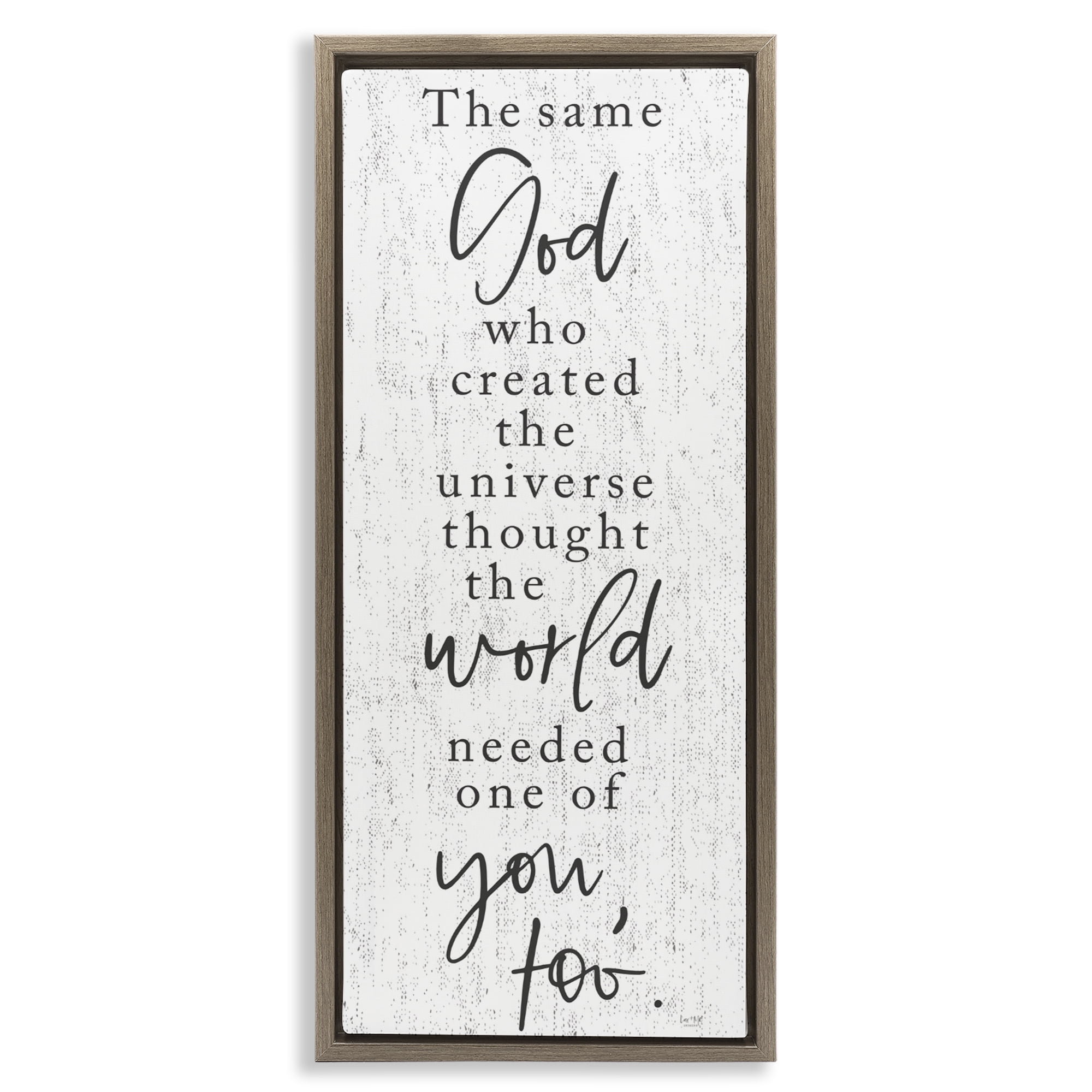 Stupell Industries The Same God Quote Brown Framed Floater Canvas Wall Art, design by Lux + Me Designs