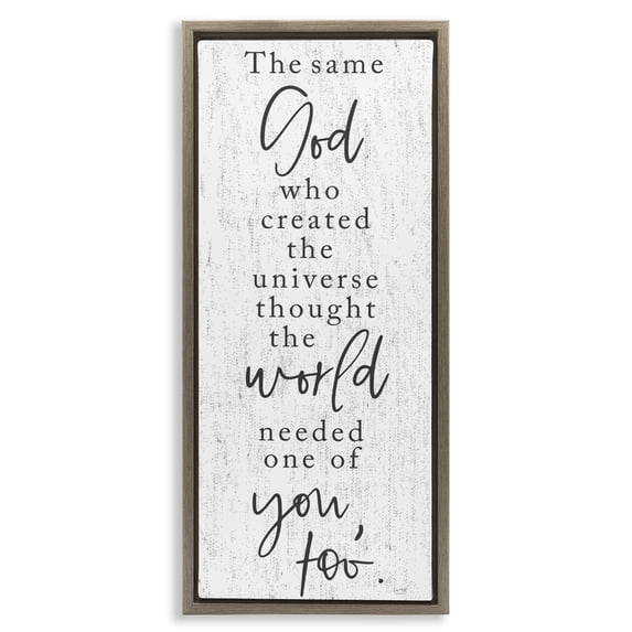 Stupell Industries Traditional The Same God Quote Brown Floating Frame Canvas Art, 11 x 25, by Lux + Me Designs
