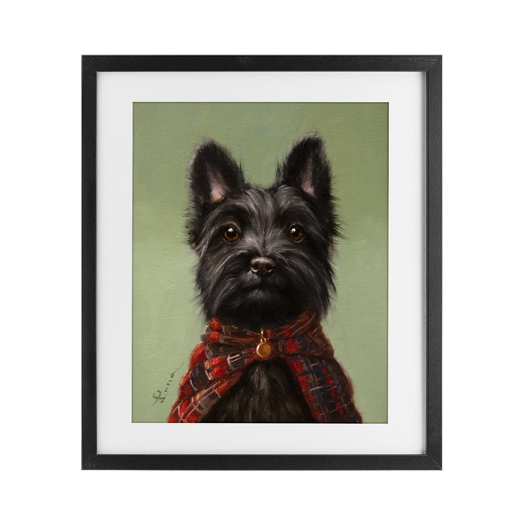 Stupell Industries The Scot Scottish Terrier Black Framed Print Under Glass, design by Lucia Heffernan
