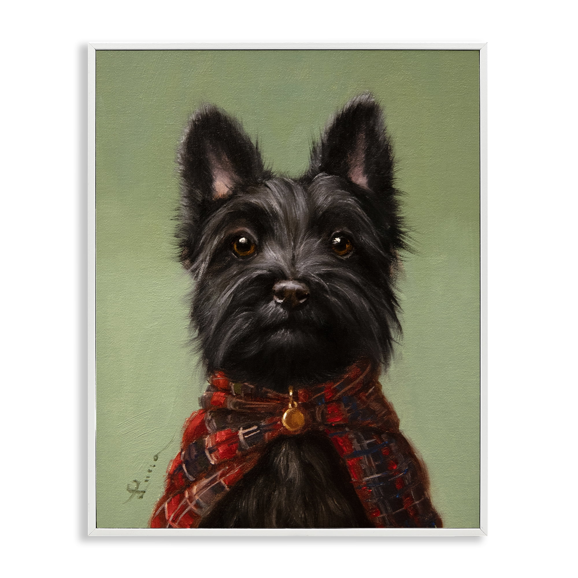 Stupell Industries The Scot Scottish Terrier White Framed Giclee Art, design by Lucia Heffernan