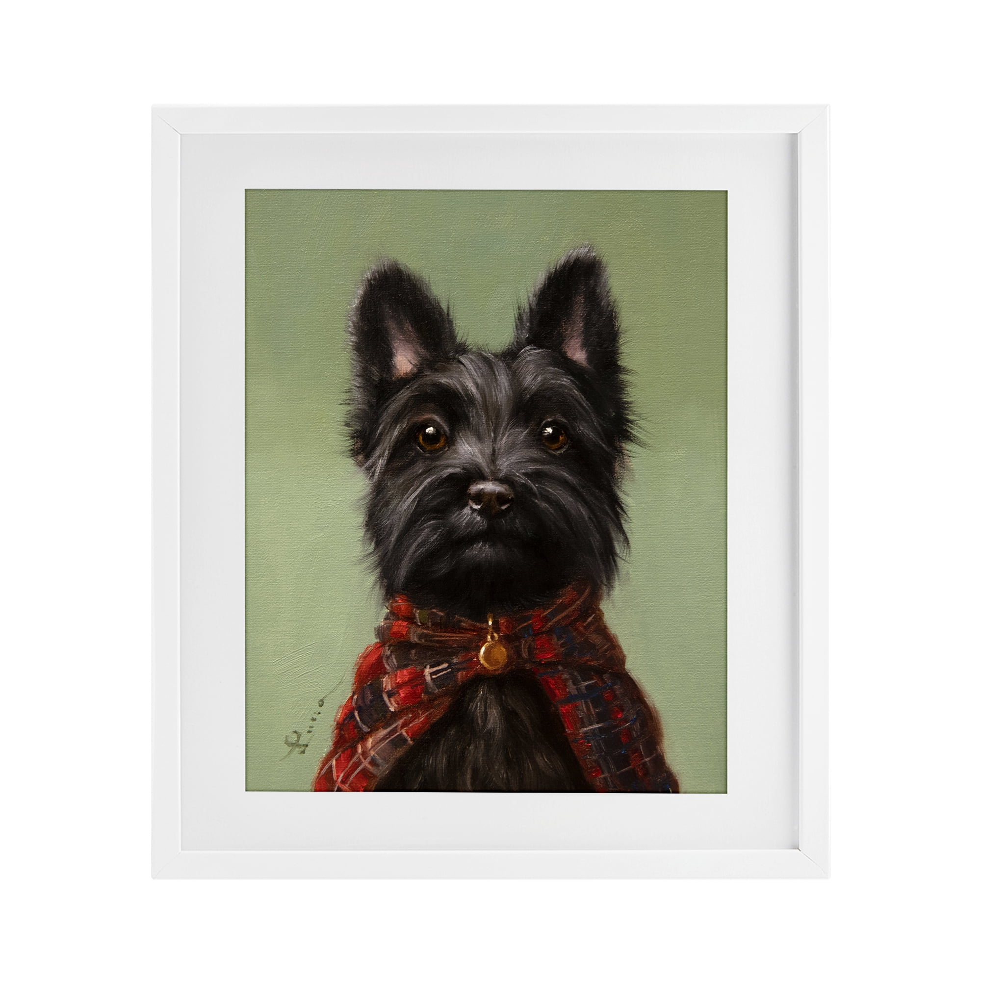 Stupell Industries The Scot Scottish Terrier White Framed Print Under Glass, design by Lucia Heffernan