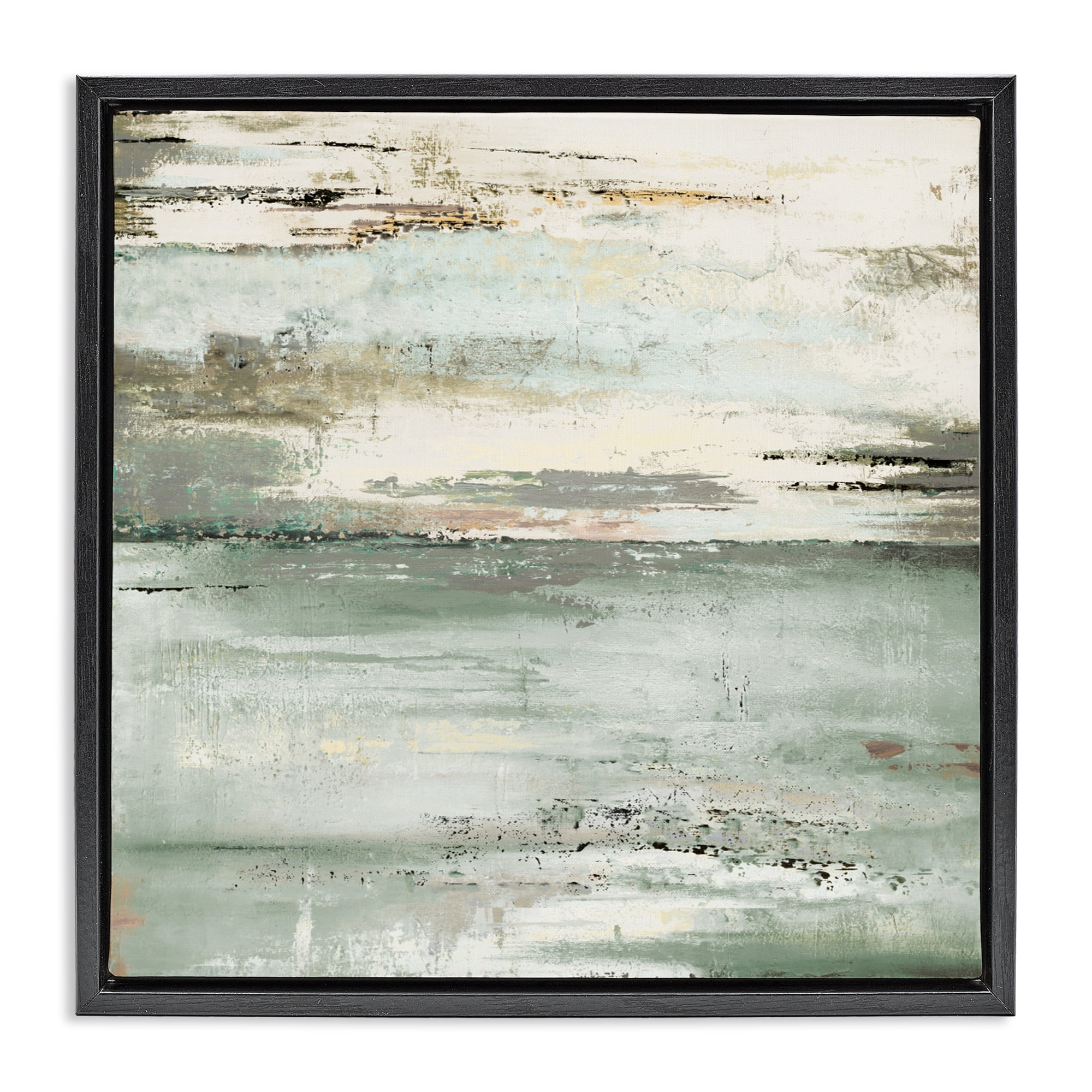 Stupell Industries The Seafoam Ones Abstract Black Framed Floater Canvas Wall Art, design by Patricia Pinto