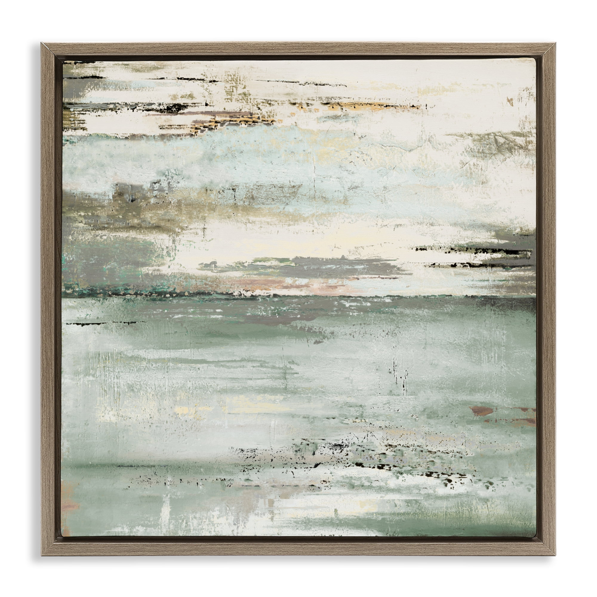 Stupell Industries The Seafoam Ones Abstract Brown Framed Floater Canvas Wall Art, design by Patricia Pinto