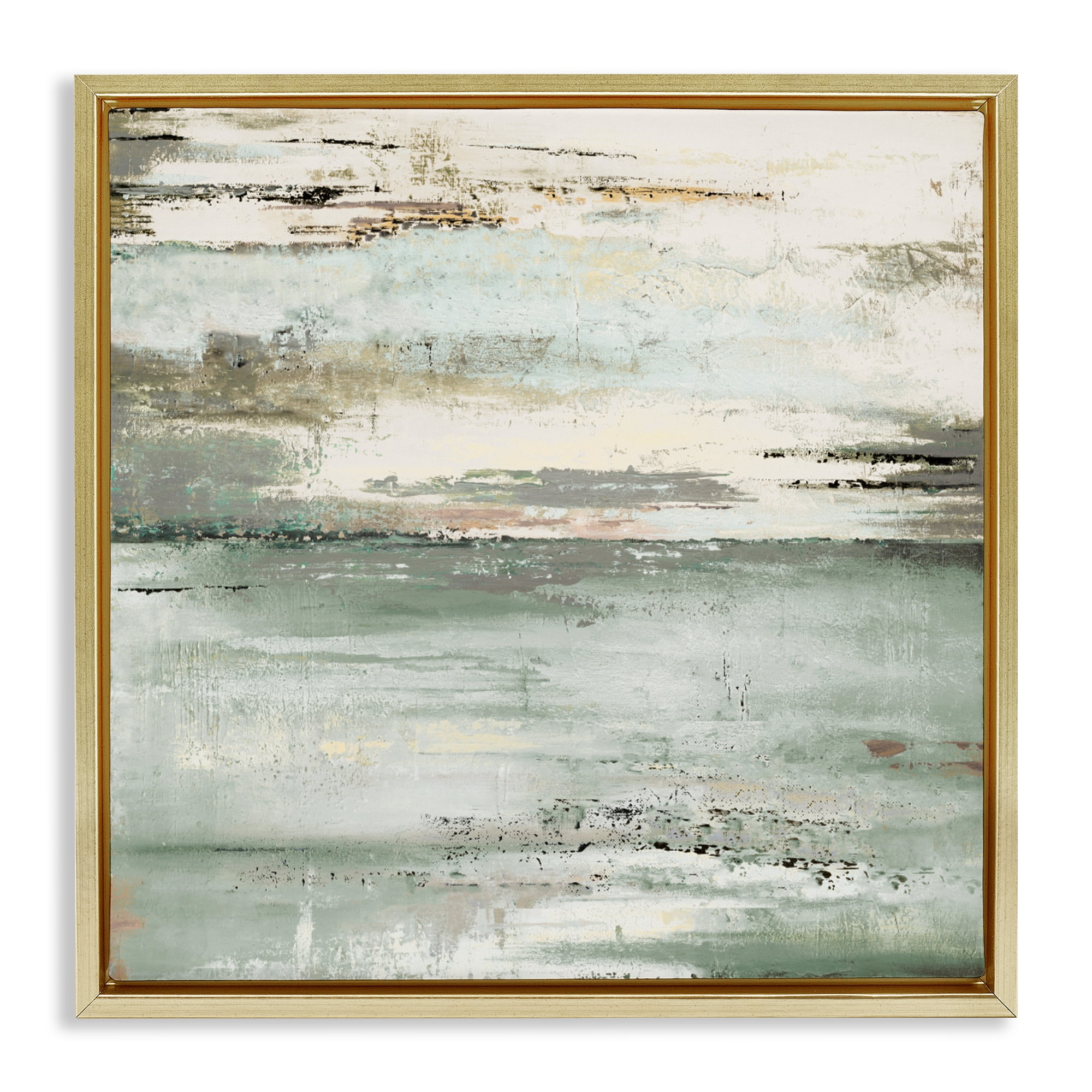 Stupell Industries The Seafoam Ones Abstract Gold Framed Floater Canvas Wall Art, design by Patricia Pinto