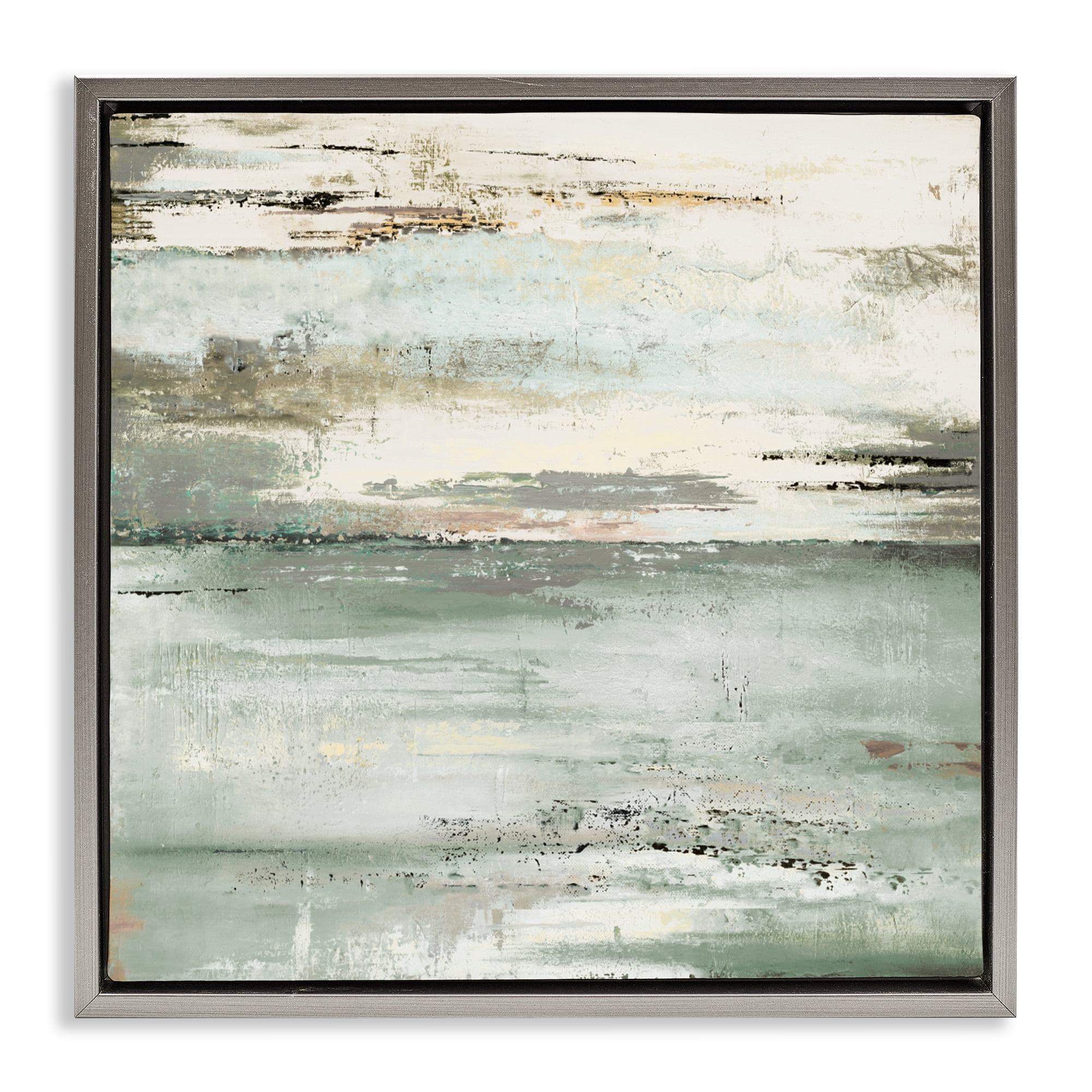 Stupell Industries The Seafoam Ones Abstract Gray Framed Floater Canvas Wall Art, design by Patricia Pinto