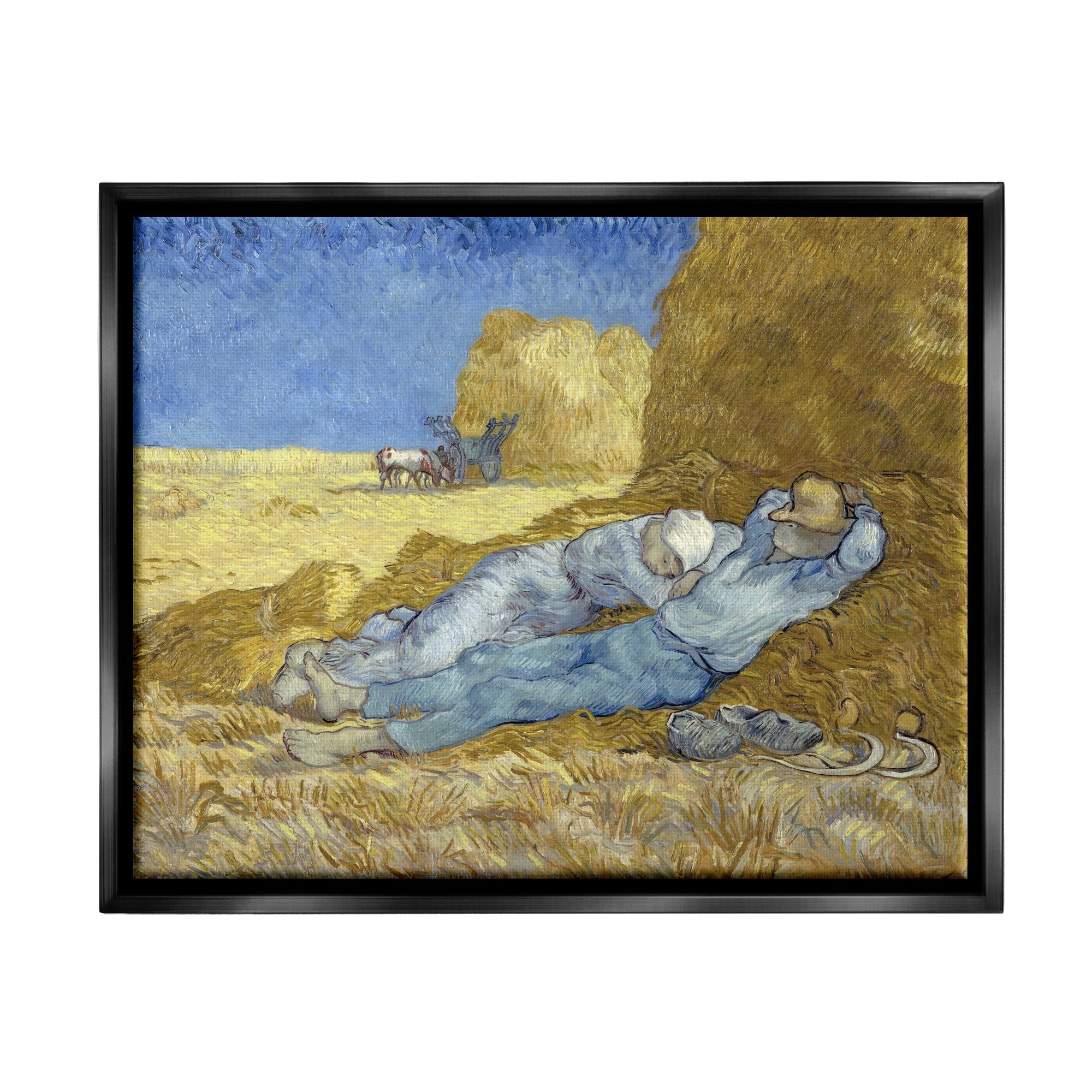 Stupell Industries The Siesta Vincent van Gogh Classic Painting Painting Jet Black Floating Framed Canvas Print Wall Art, Design by one1000paintings