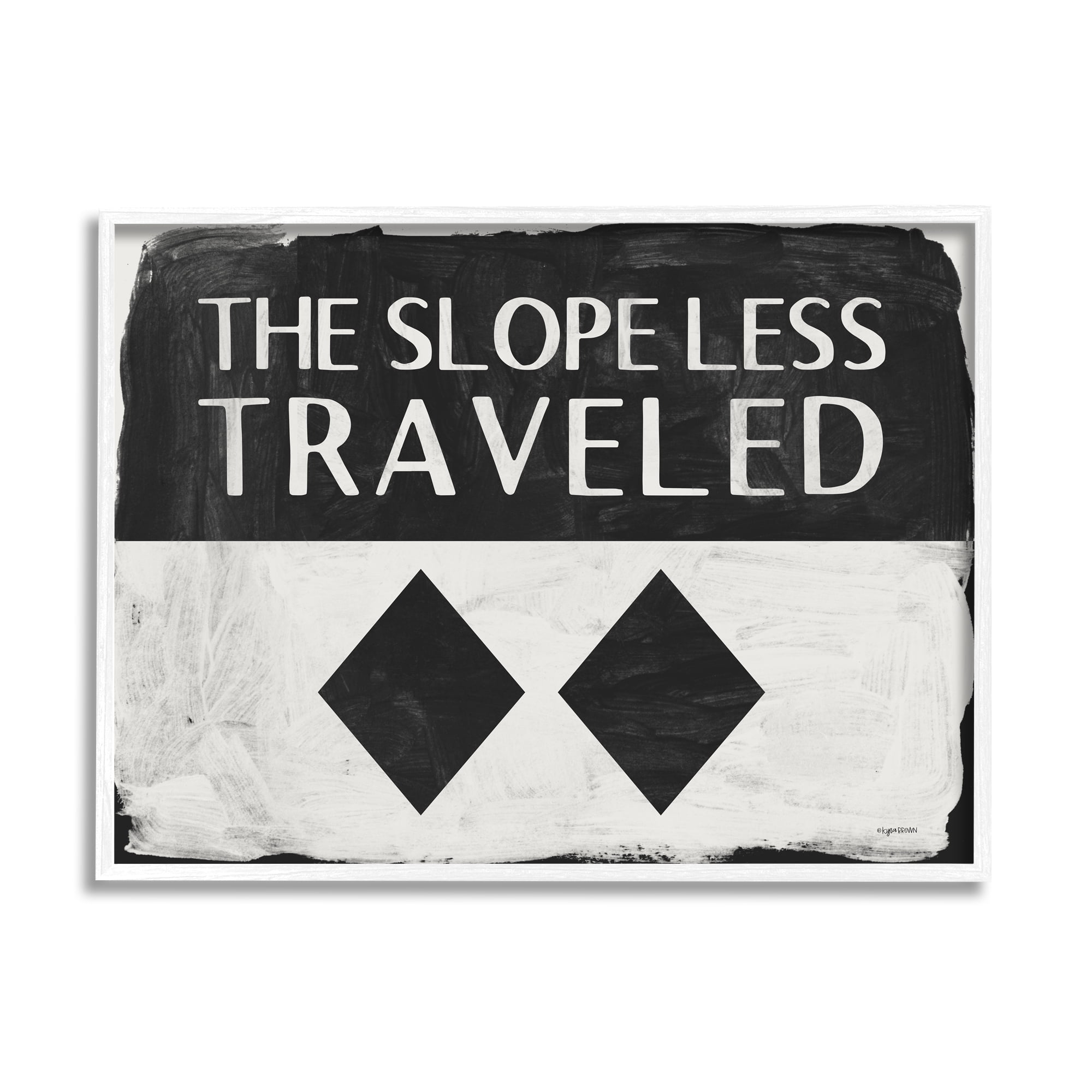 Stupell Industries The Slope Less Traveled Phrase Double Black Diamond, 30 x 24, Design by Kyra Brown