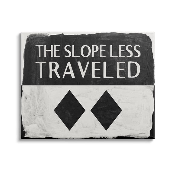 Stupell Industries The Slope Less Traveled Phrase Double Black Diamond, 40 x 30, Design by Kyra Brown