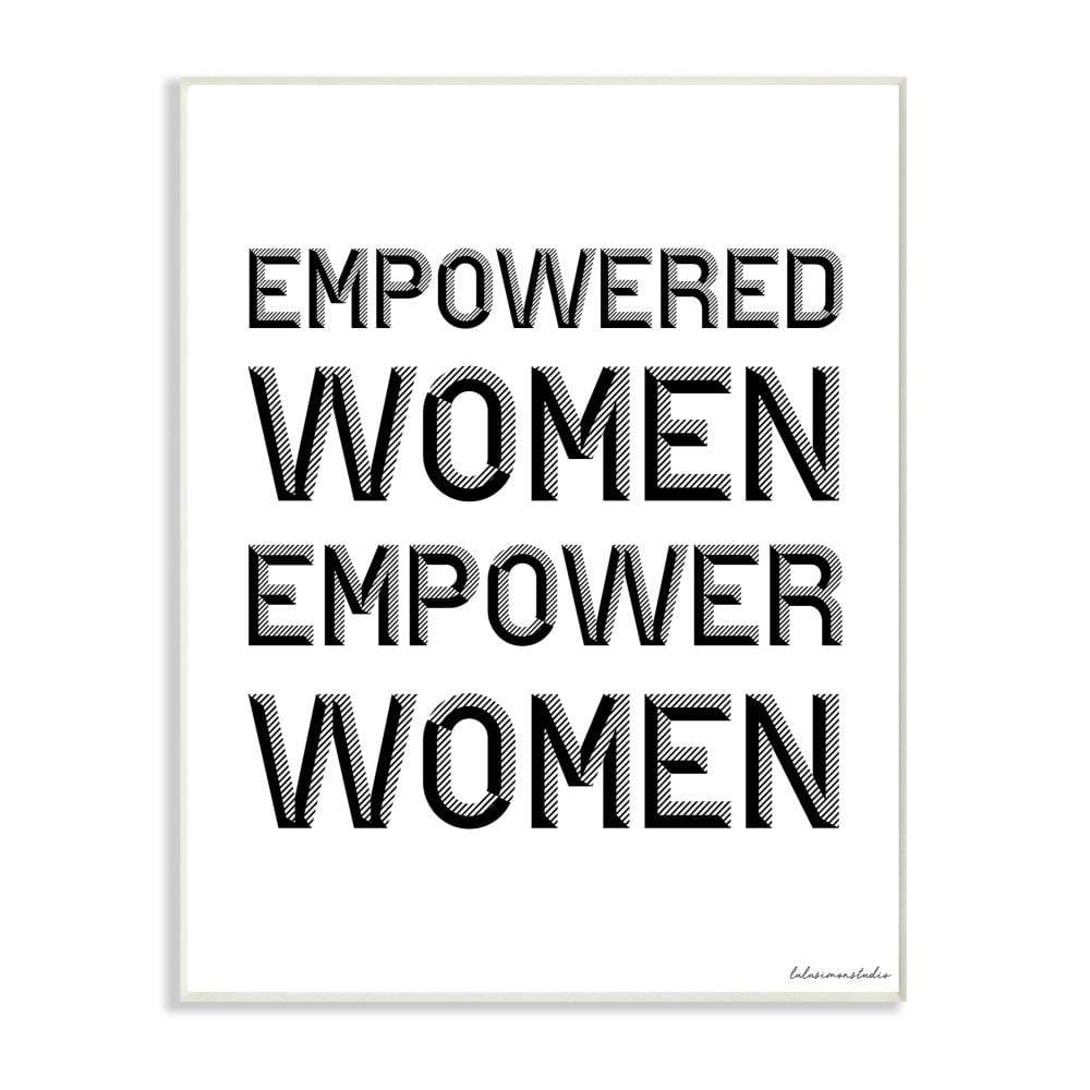 Stupell Industries The Stupell Home Decor Empowered Women Empower Women Black and White Block Typography, 12 x 18