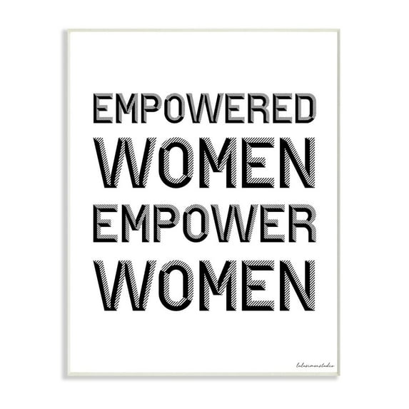 Stupell Industries The Stupell Home Decor Empowered Women Empower Women Black and White Block Typography, 12 x 18