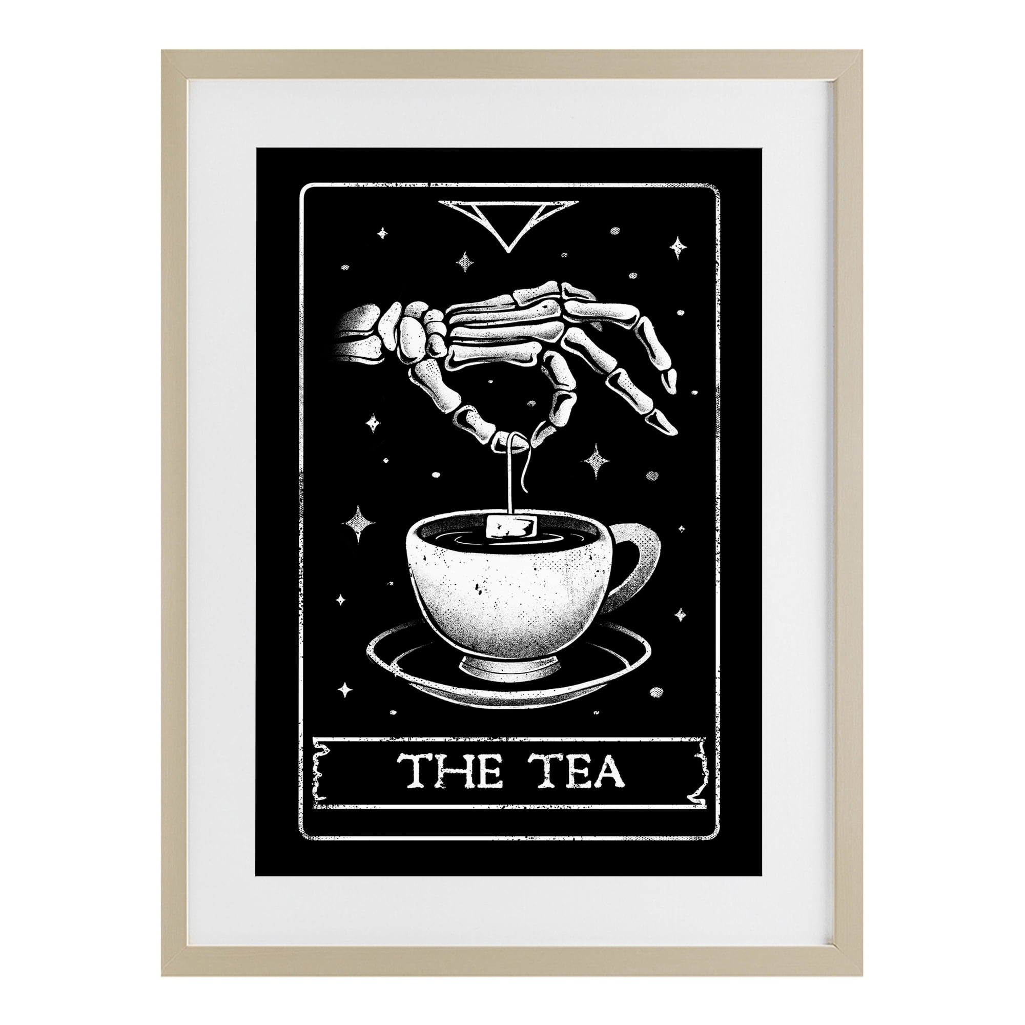 Stupell Industries The Tea Skeleton Tarot Birch Framed Print Under Glass, design by EduEly Designs