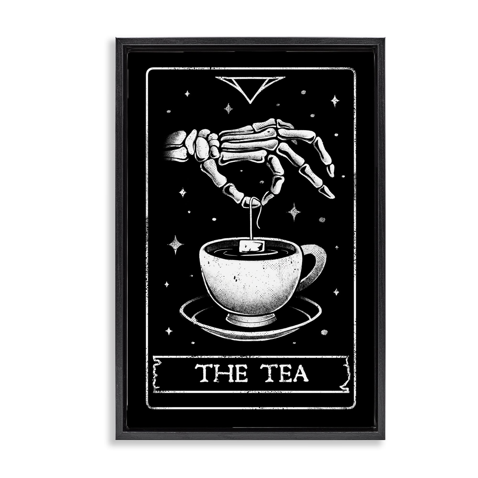 Stupell Industries The Tea Skeleton Tarot Black Framed Floater Canvas Wall Art, design by EduEly Designs