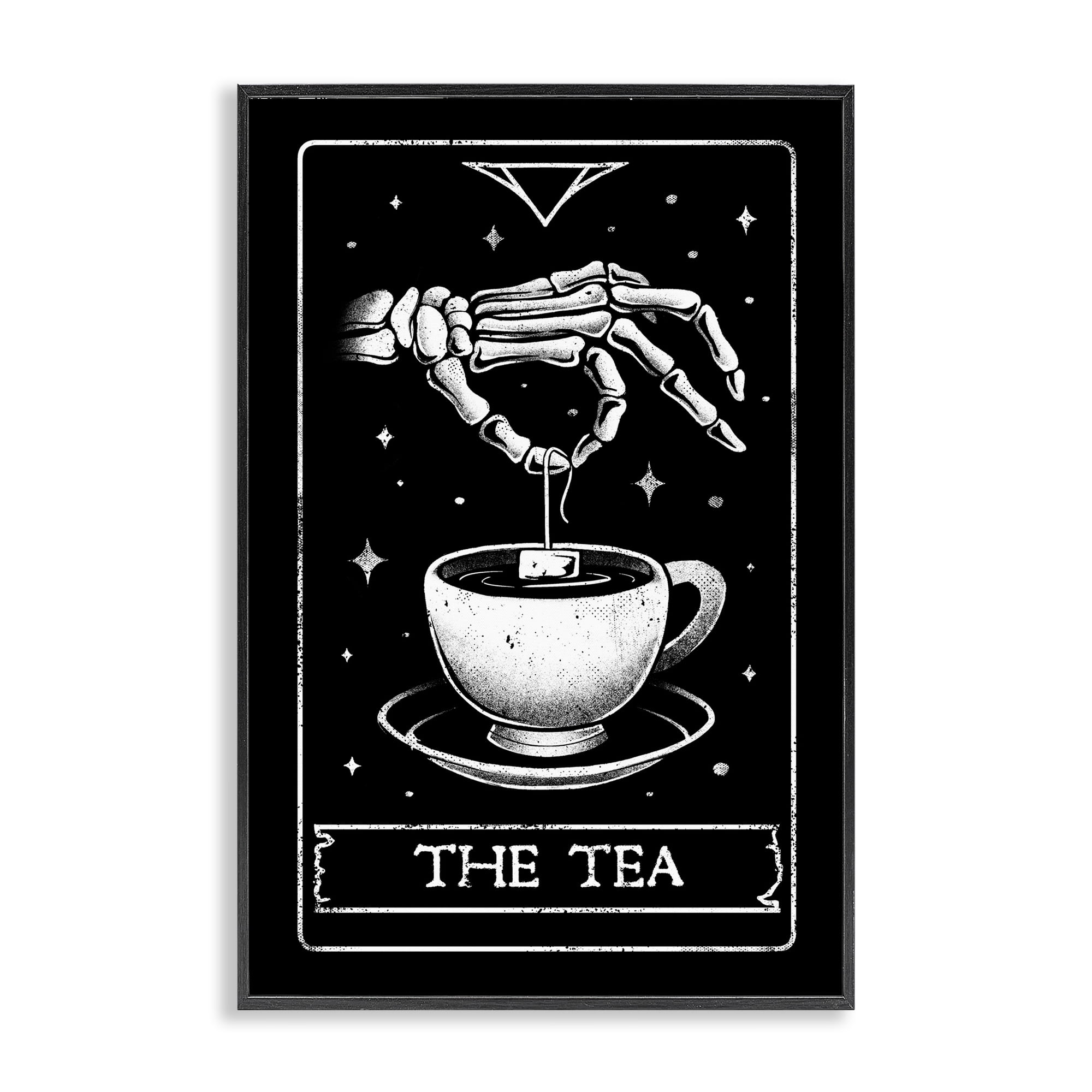 Stupell Industries The Tea Skeleton Tarot Black Framed Giclee Art, design by EduEly Designs