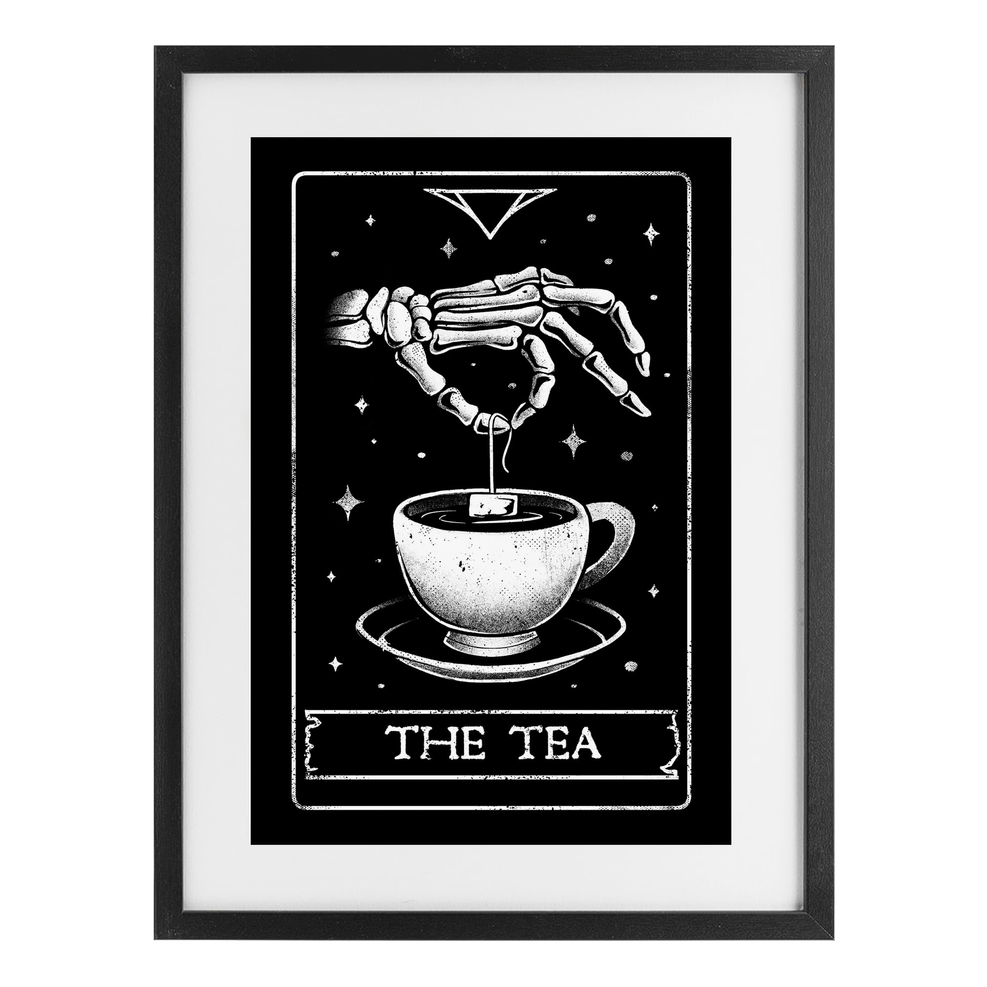 Stupell Industries The Tea Skeleton Tarot Black Framed Print Under Glass, design by EduEly Designs