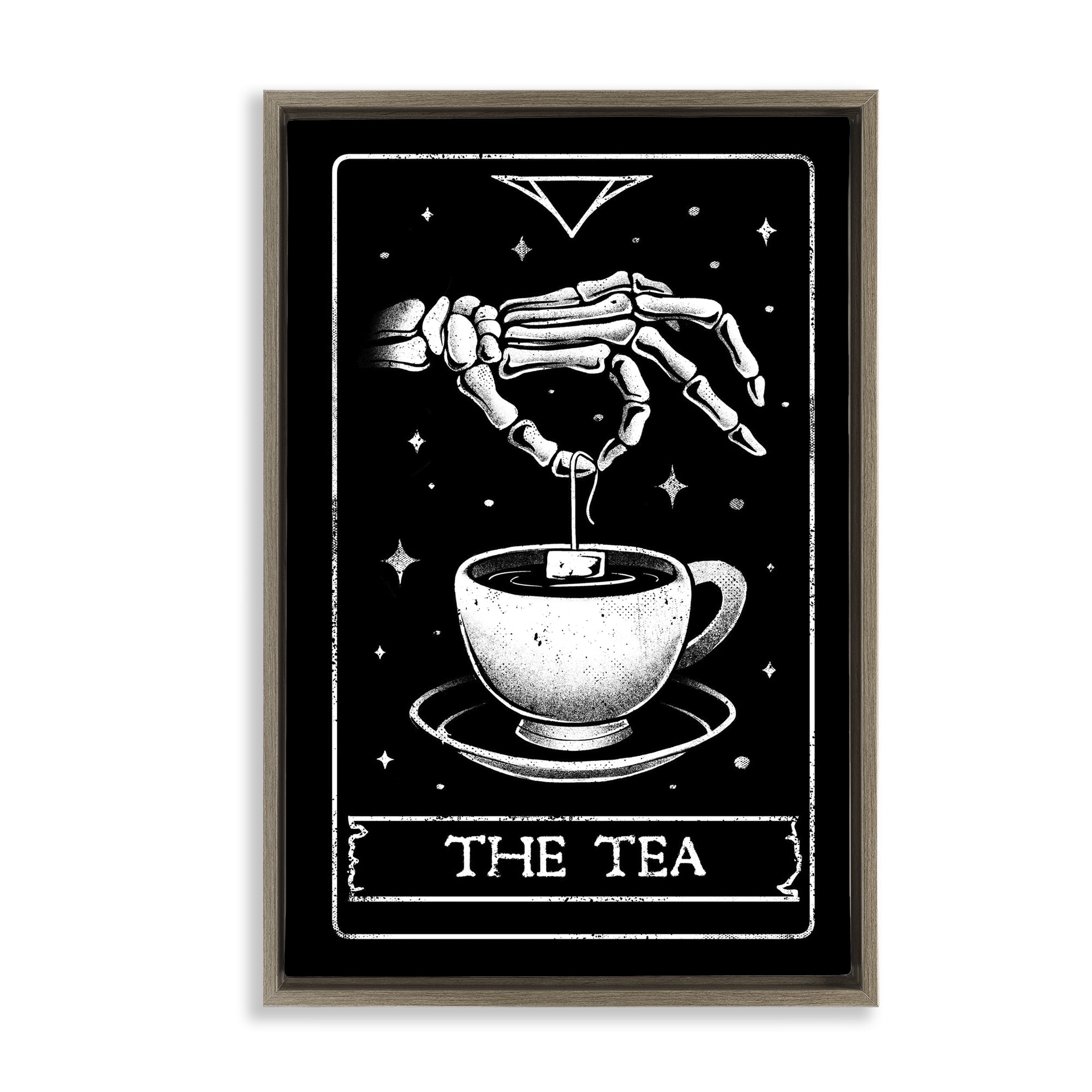 Stupell Industries The Tea Skeleton Tarot Brown Framed Floater Canvas Wall Art, design by EduEly Designs