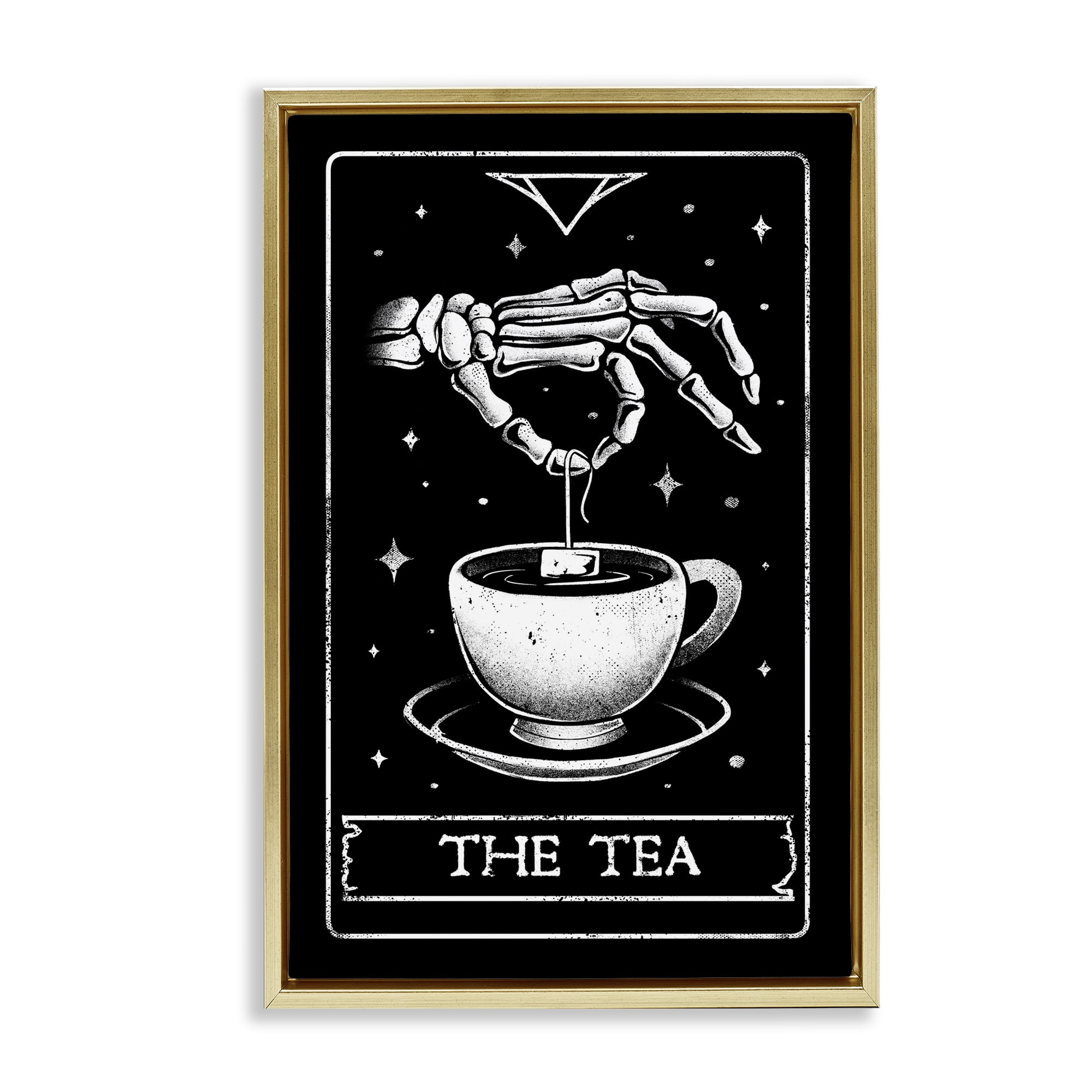 Stupell Industries The Tea Skeleton Tarot Gold Framed Floater Canvas Wall Art, design by EduEly Designs
