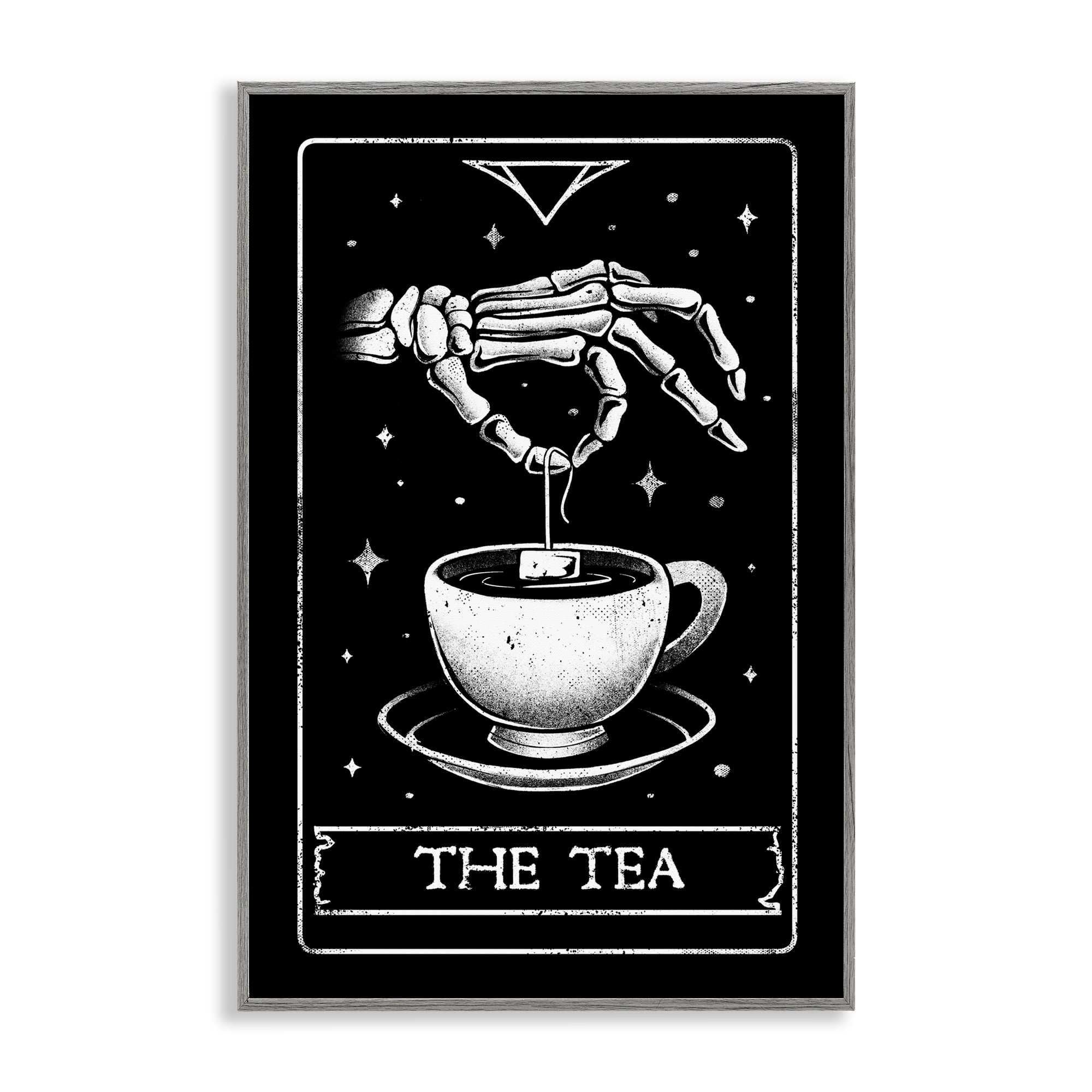 Stupell Industries The Tea Skeleton Tarot Gray Framed Giclee Art, design by EduEly Designs