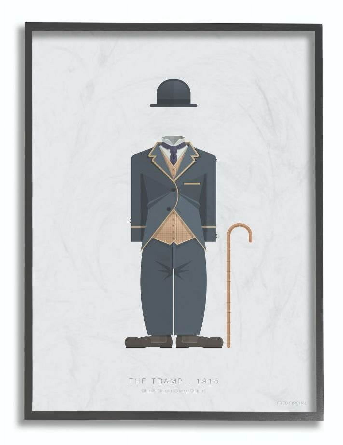 Stupell Industries The Tramp Famous People Characters Fashion Design Framed Wall Art by Fred Birchal
