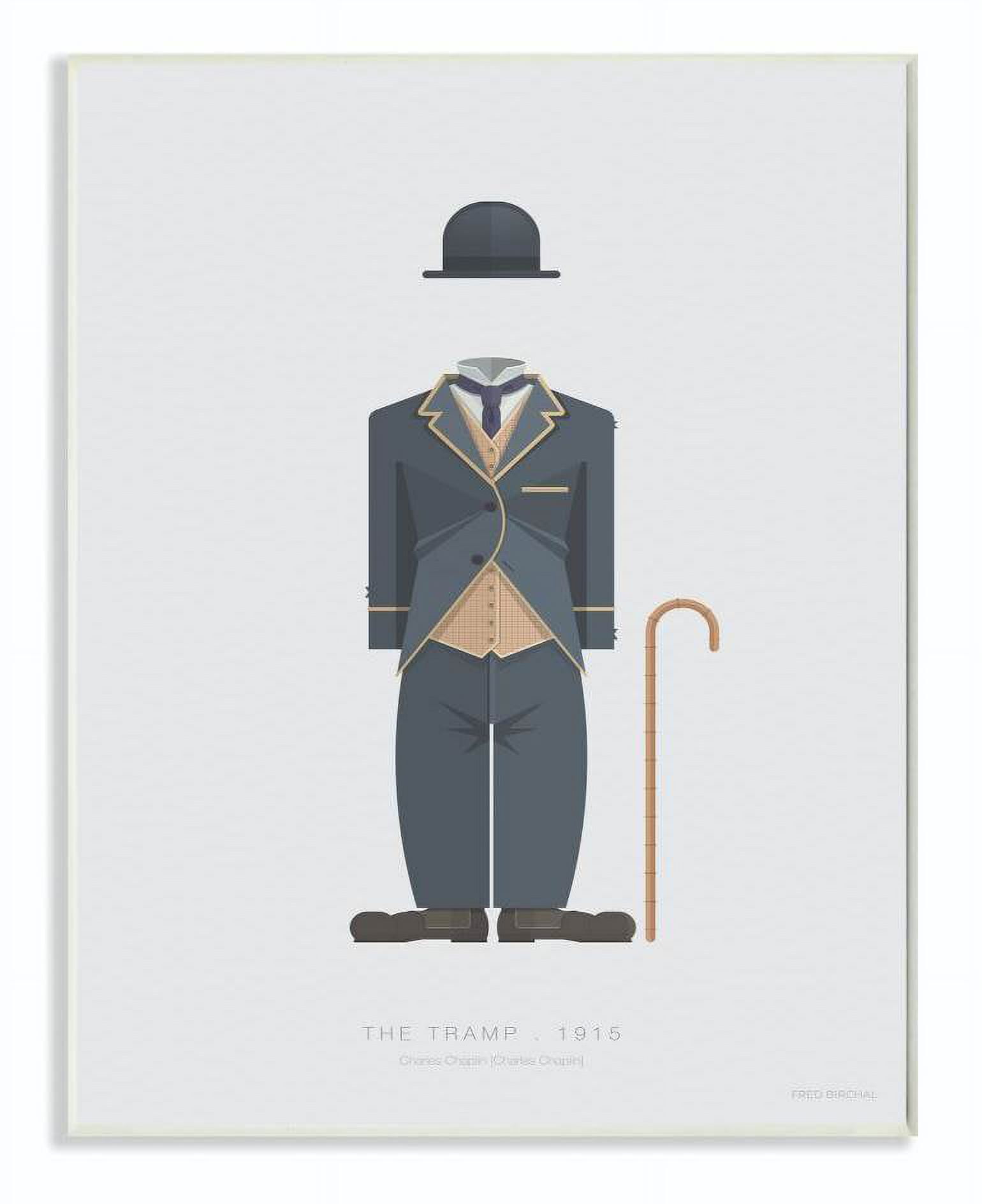 Stupell Industries The Tramp Famous People Characters Fashion Design Wall Plaque by Fred Birchal