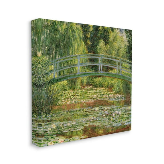 Stupell Industries The Water Lily Pond Monet Classic Painting Canvas Wall Art by Claude Monet, 36" x 36"