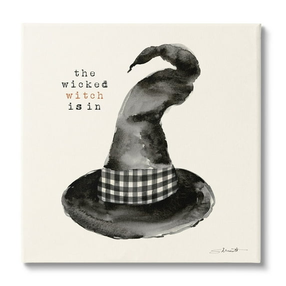 Stupell Industries The Wicked Witch Is In Halloween Holiday Painting Gallery Wrapped Canvas Print Wall Art