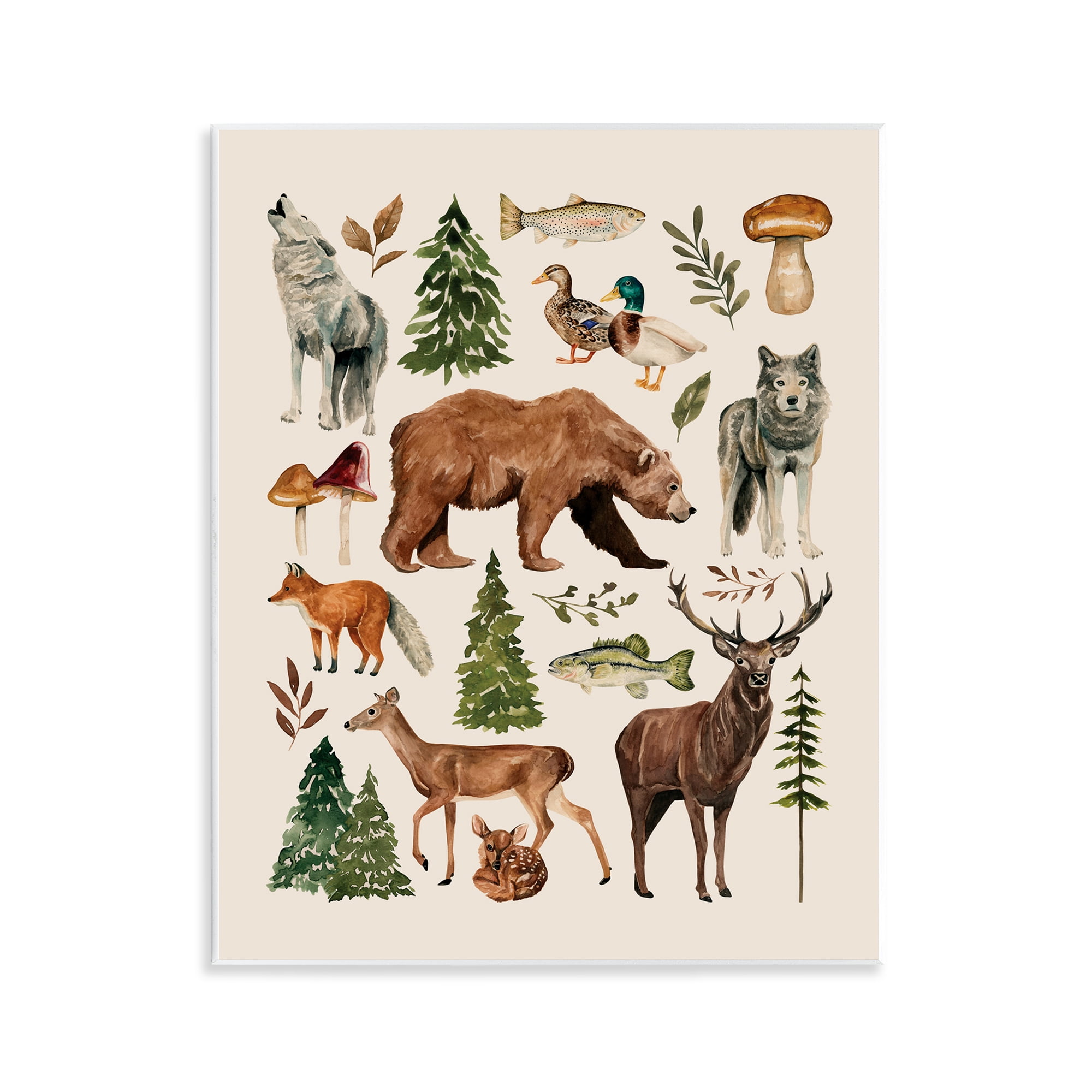 Stupell Industries The Wild Wood Animals Wall Plaque Art, design by Bethany Sandoval