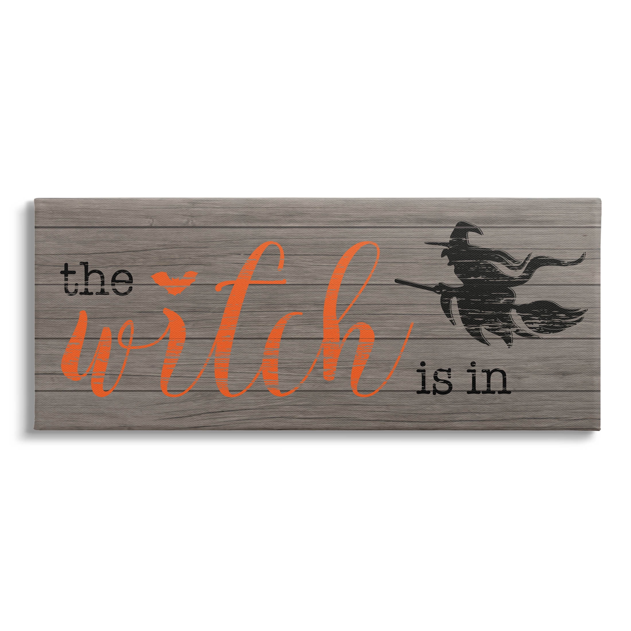 Stupell Industries The Witch Is In Halloween Sign Graphic Art Gallery Wrapped Canvas Print Wall Art, Design by CAD Designs